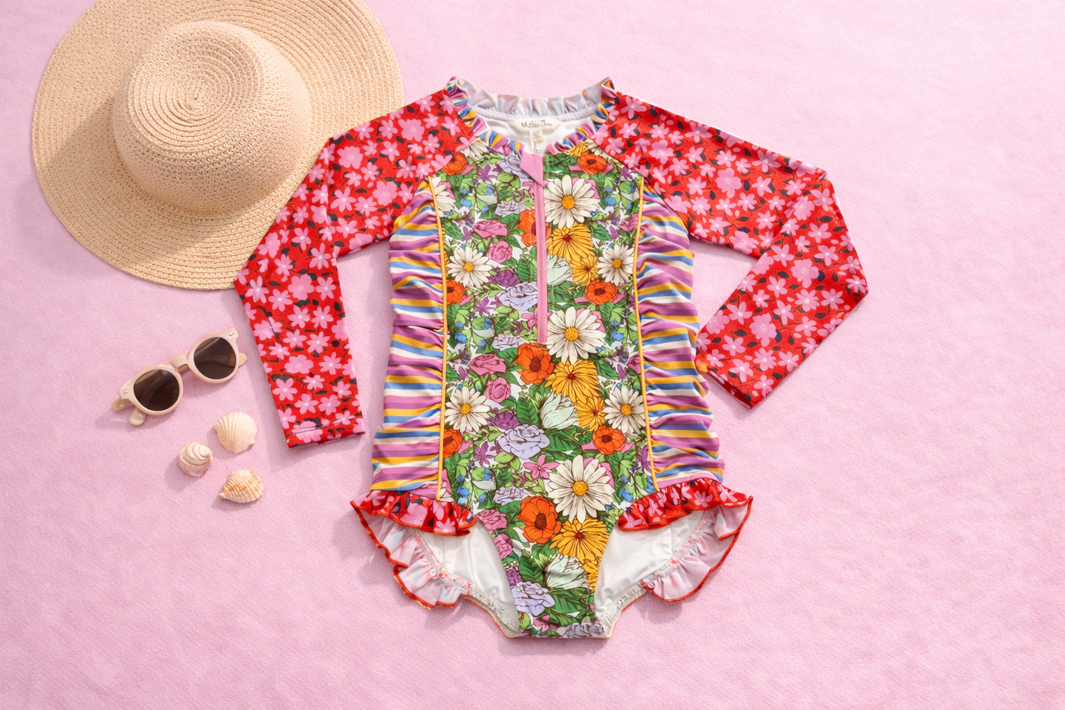 Rash Guard Swimsuit - Long Sleeve | Flower Power (Pre-Order)