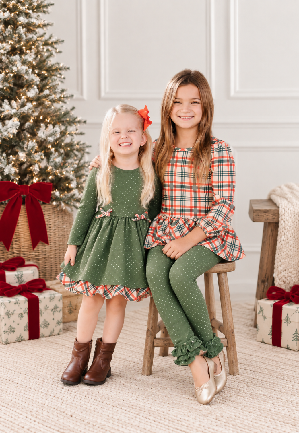 Jingleberry Plaid Peplum Tunic (Pre-Order)