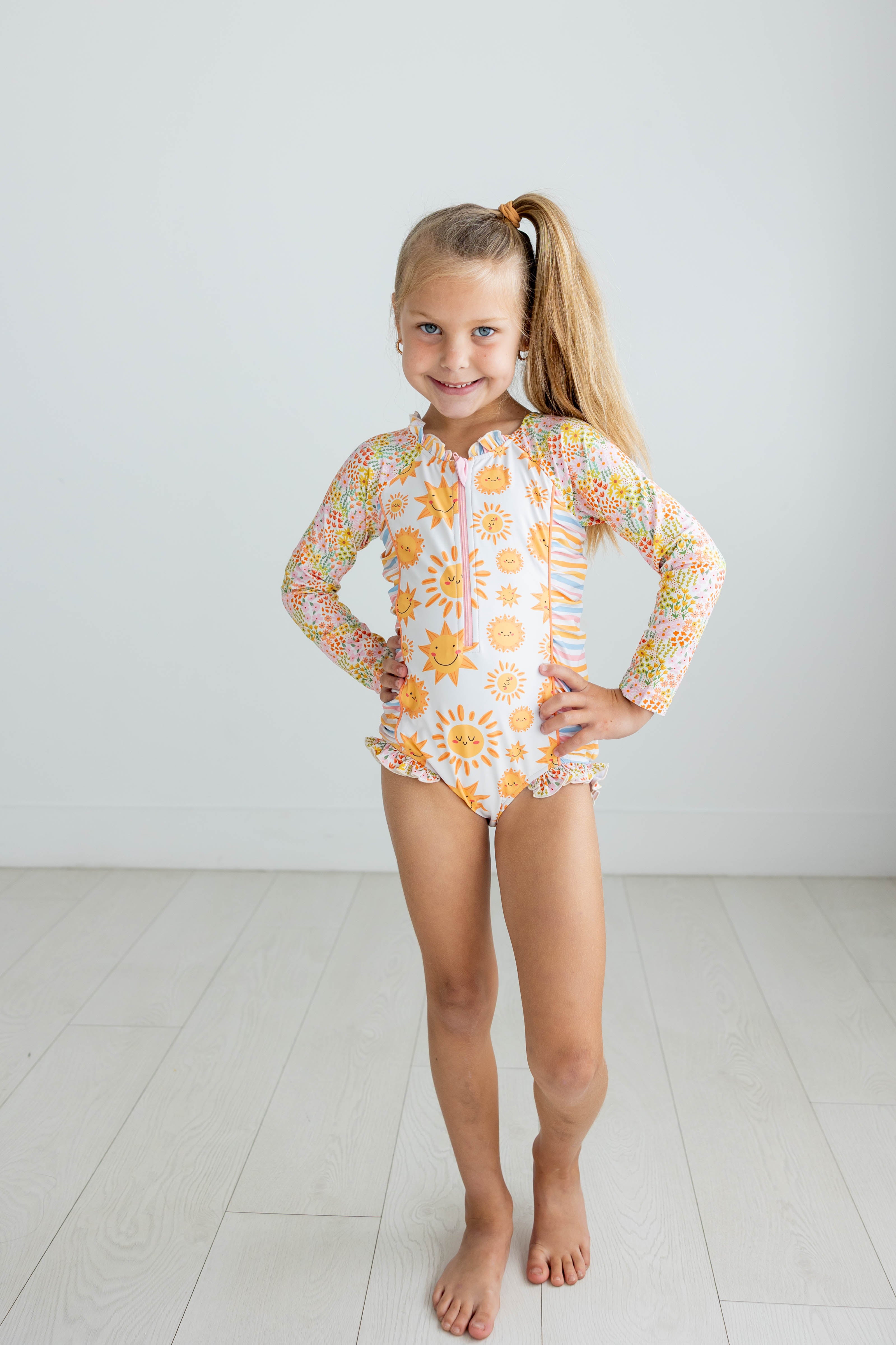 Rash Guard Swimsuit - Long Sleeve | Sunny Days Ahead (Pre-Order)