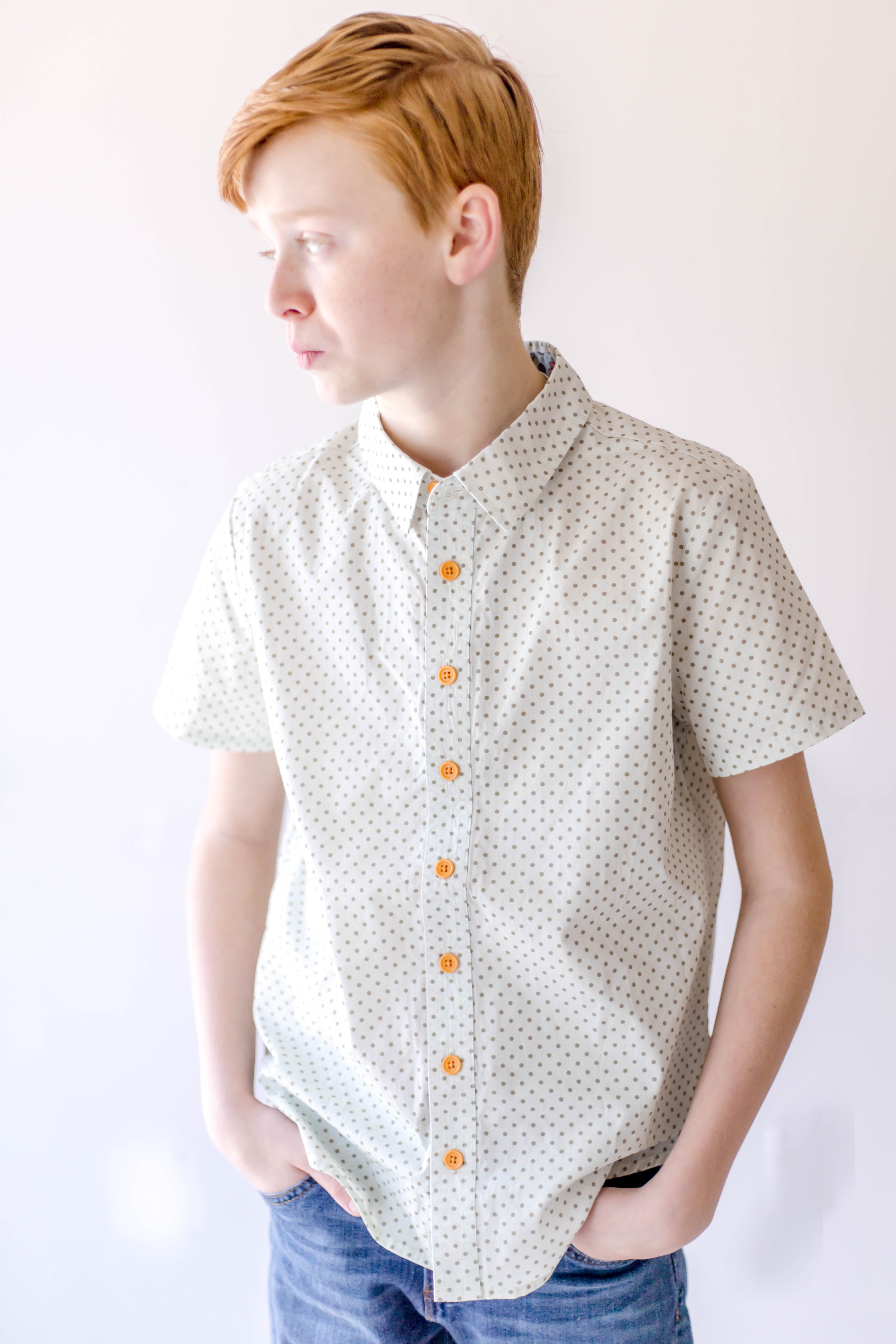Boy's Button Shirt - Dewdrop