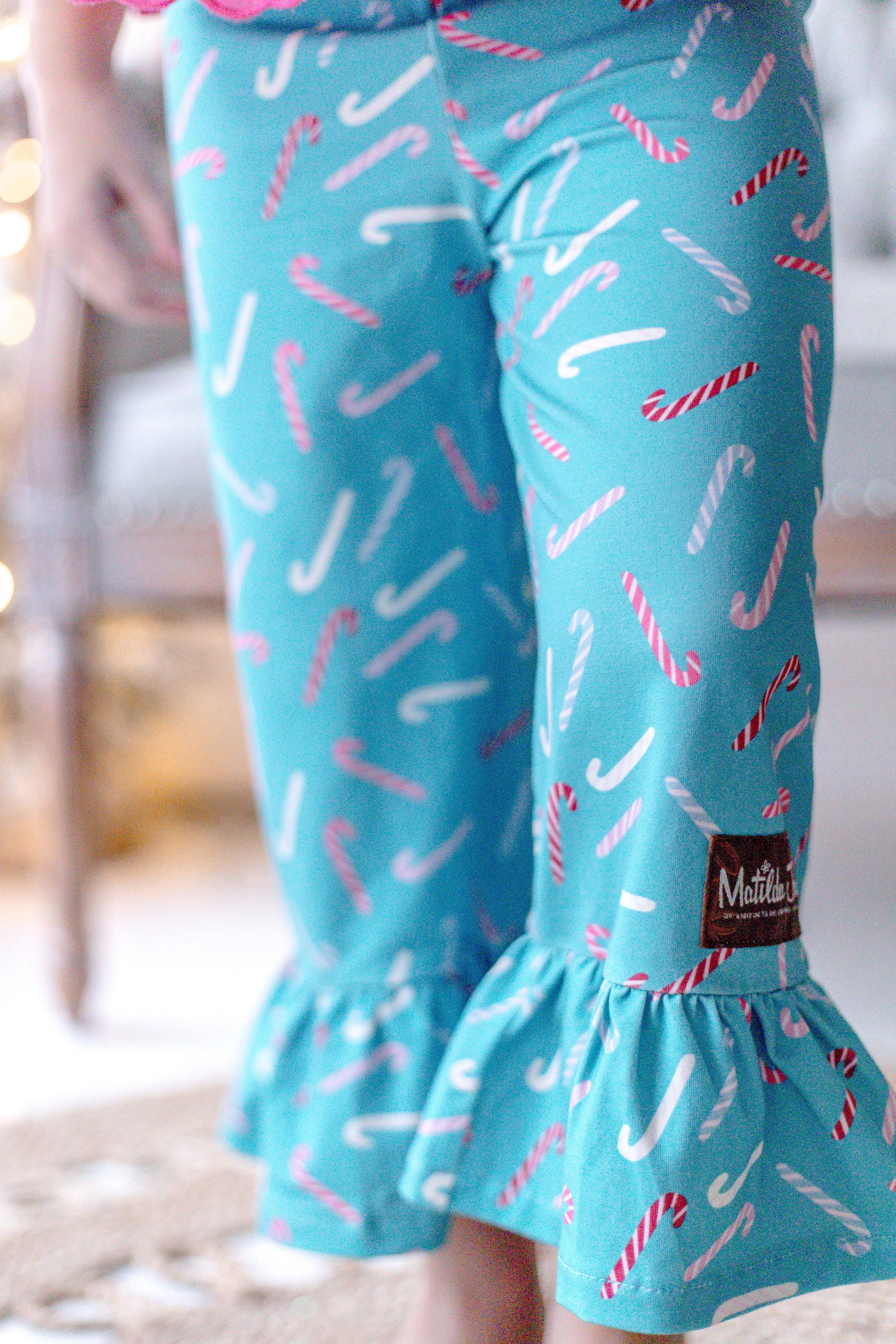 Candy Cane Cutie Big Ruffle Leggings