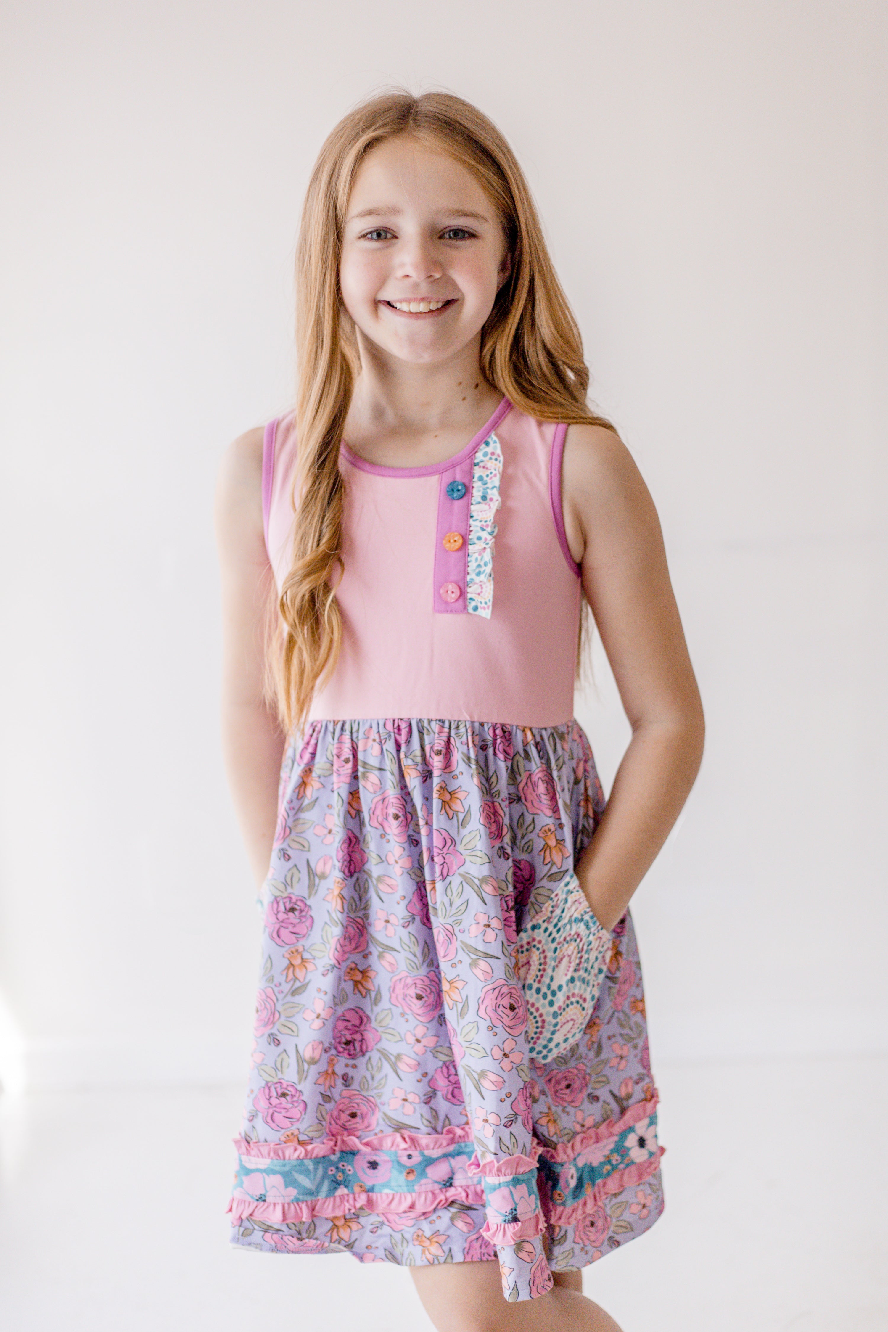 Live in Lavender Button Dress