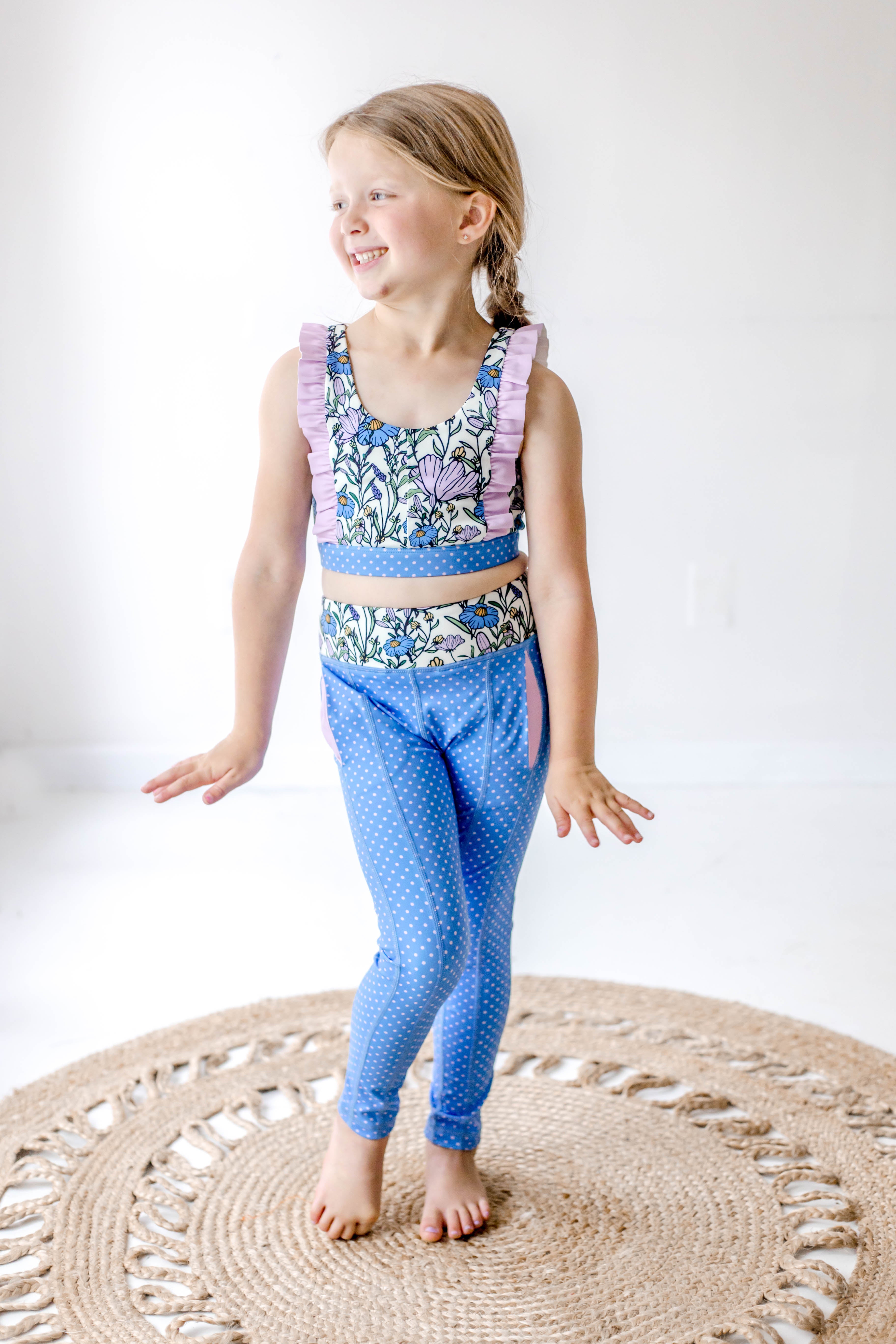 Blueberry Dot Active Leggings (Runs Small)