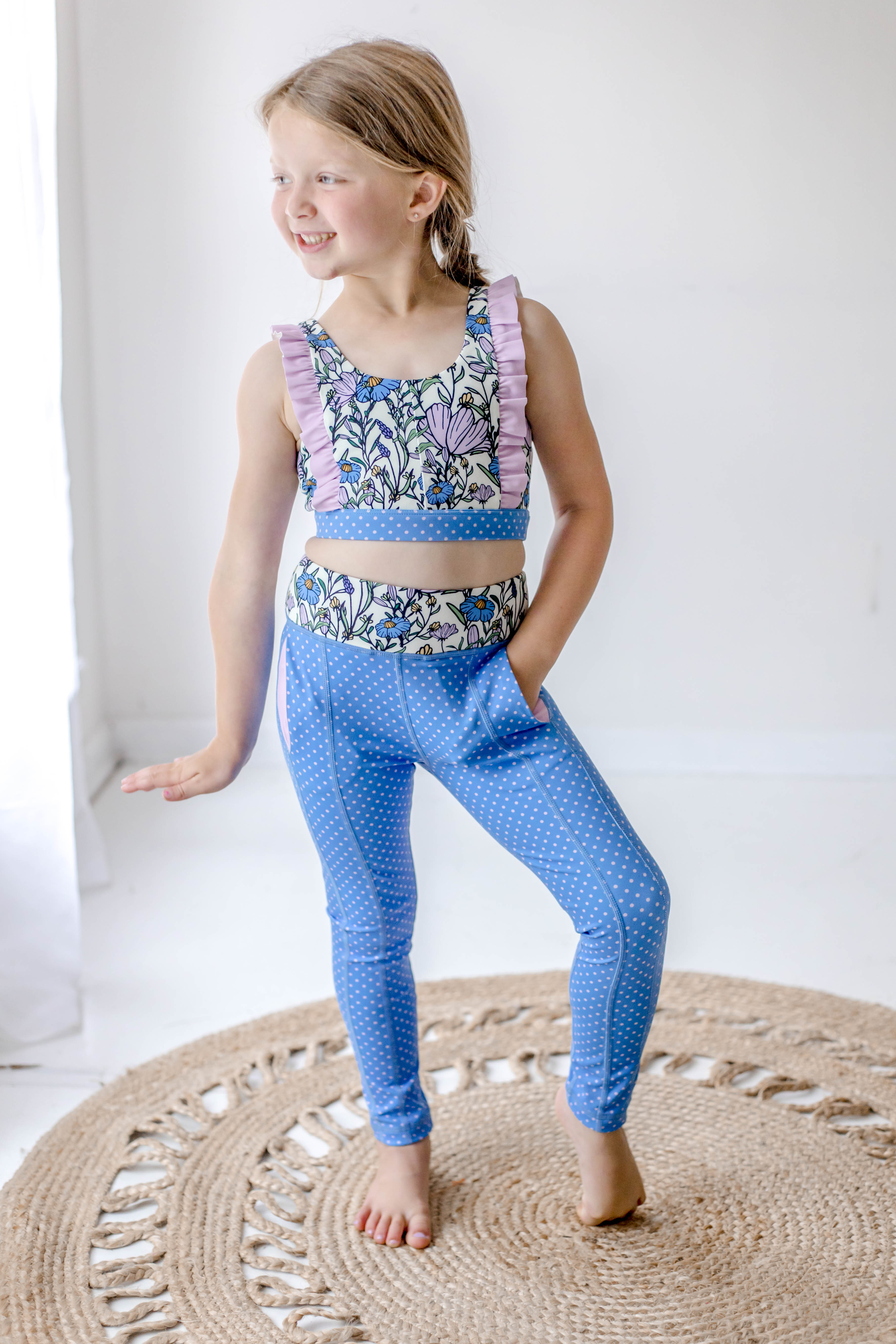 Blueberry Dot Active Leggings (Runs Small)