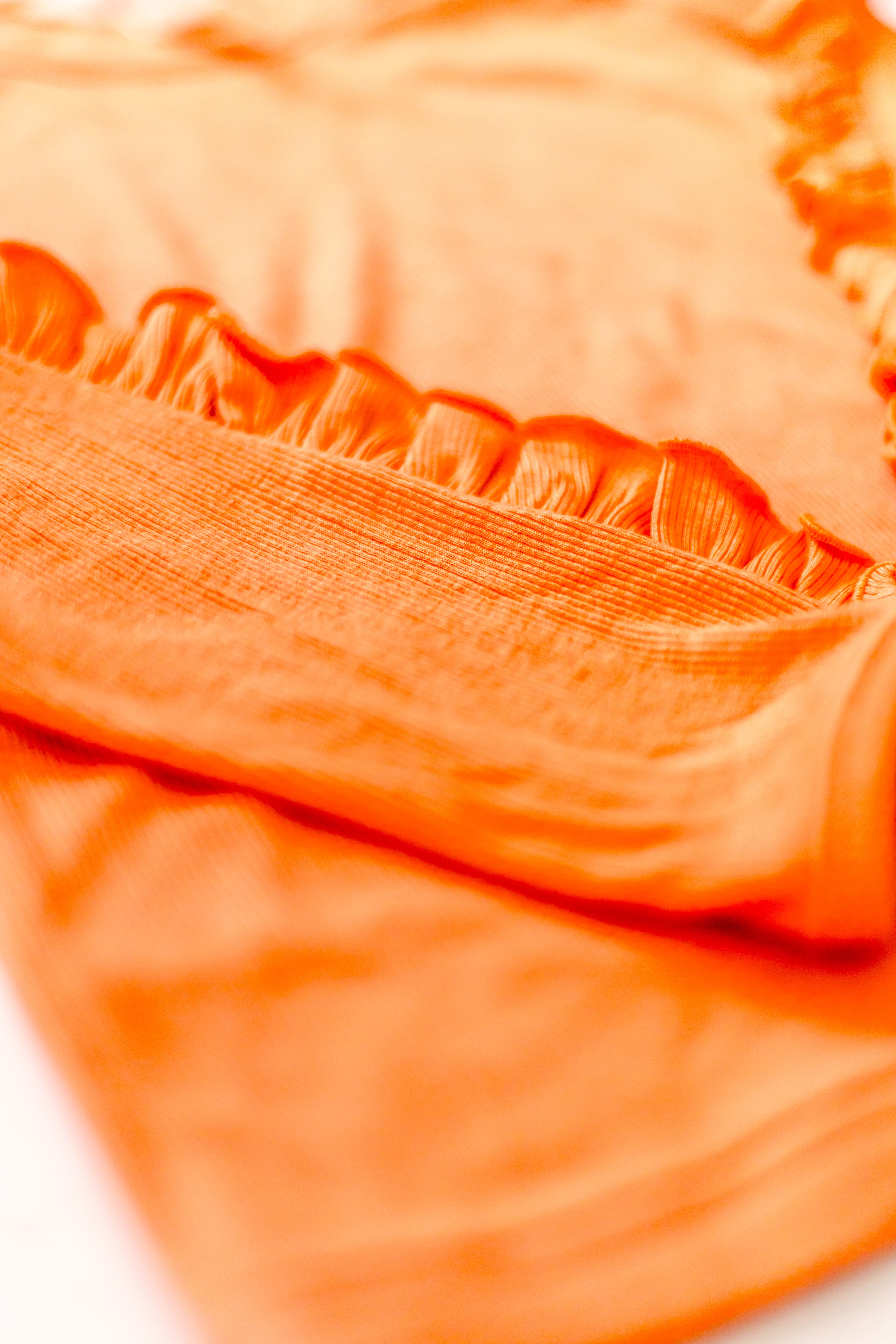 Ruffled Pumpkin Twirl Ribbed Tee