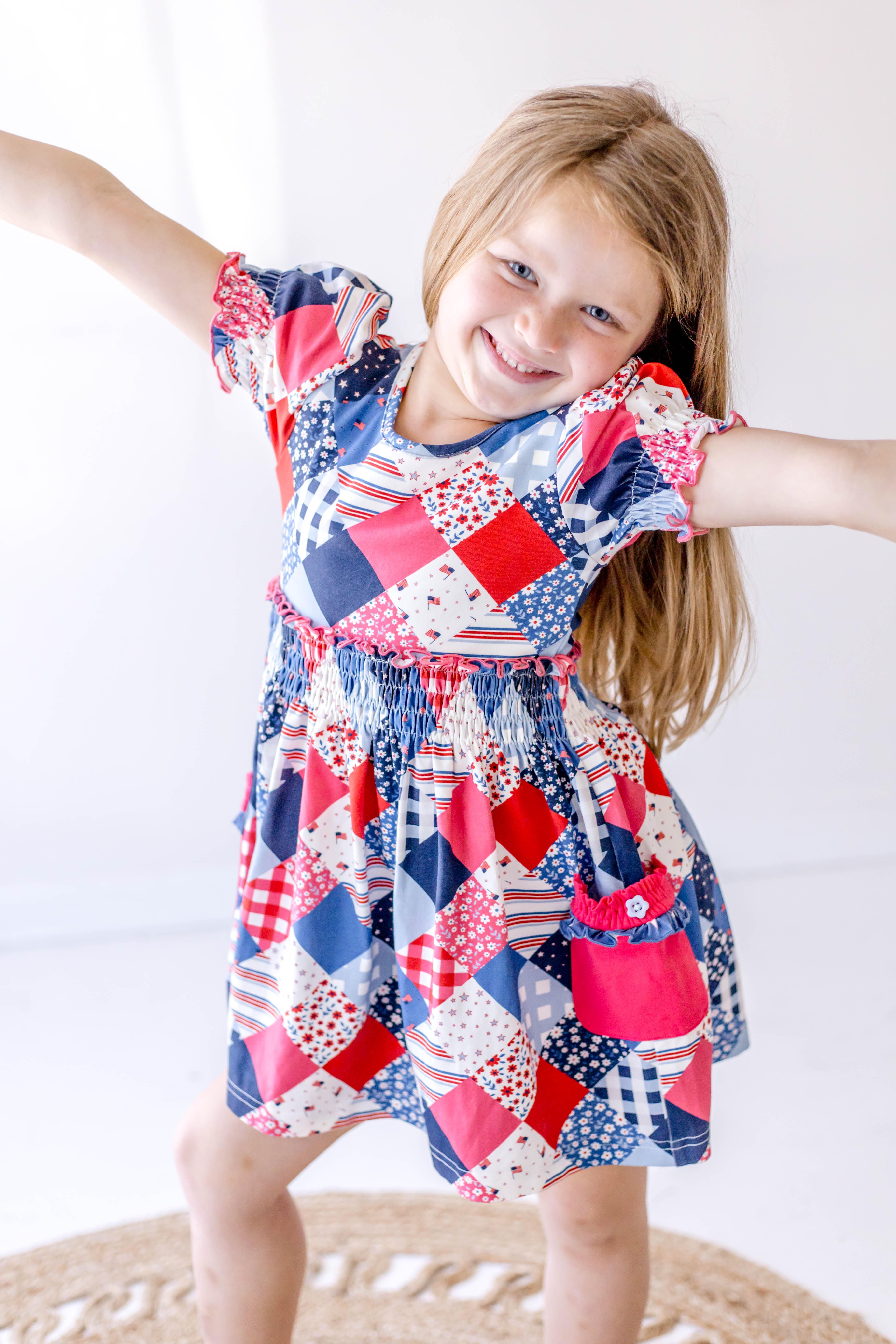 Stars And Stripes Stitched Lap Dress