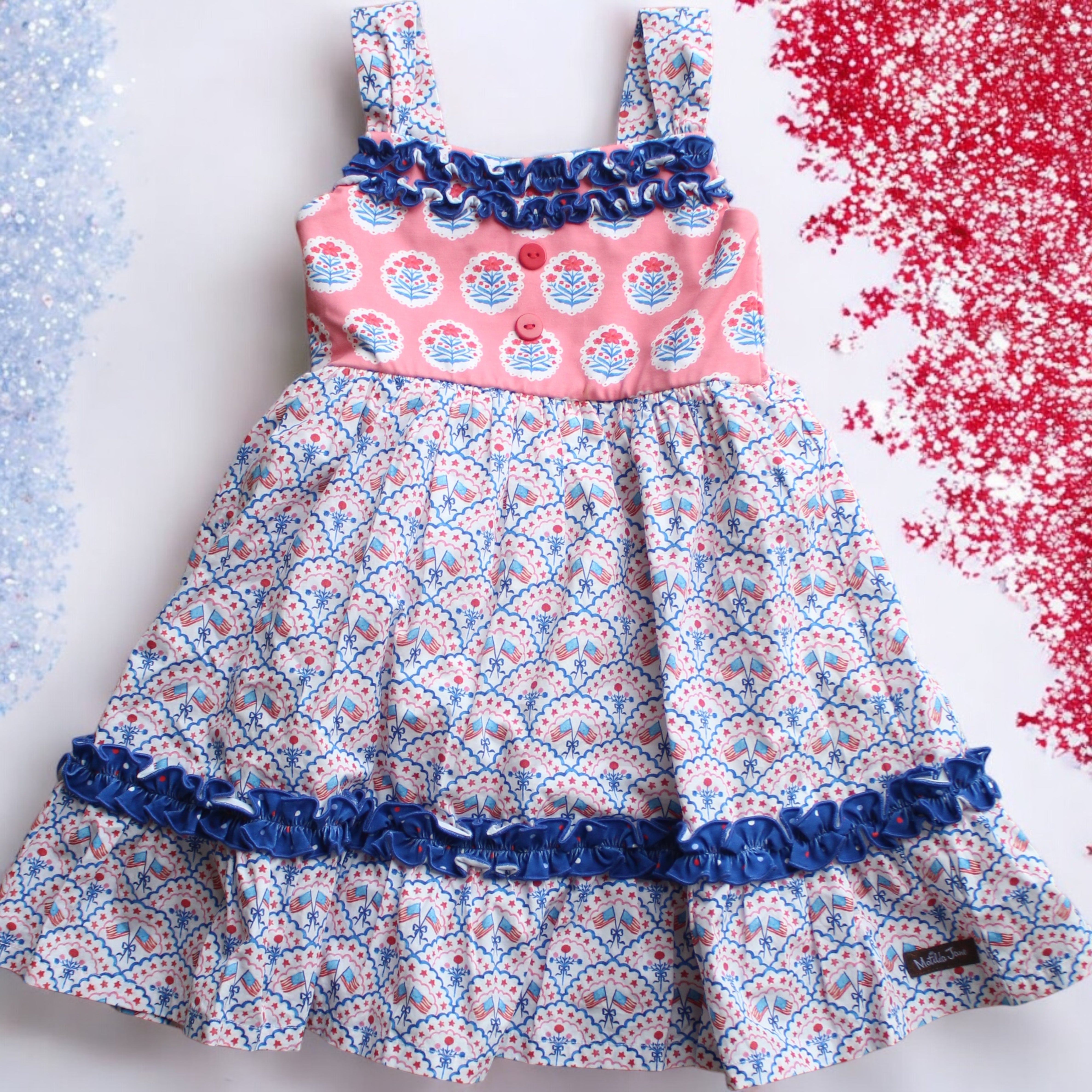 Once Upon A Flag Ruffle Dress (Pre-Order)