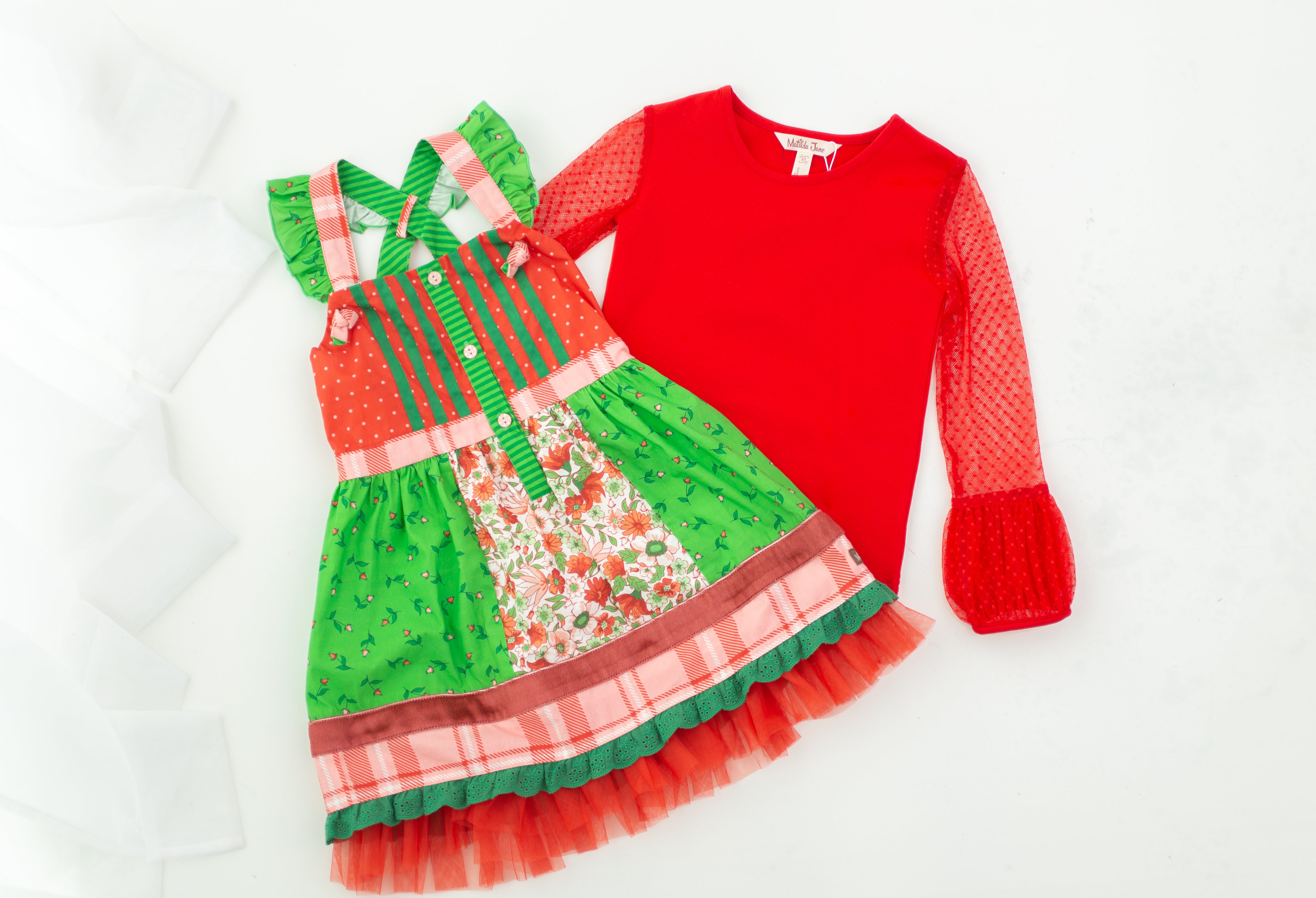 Scarlet Sleigh Ride Lace Tee