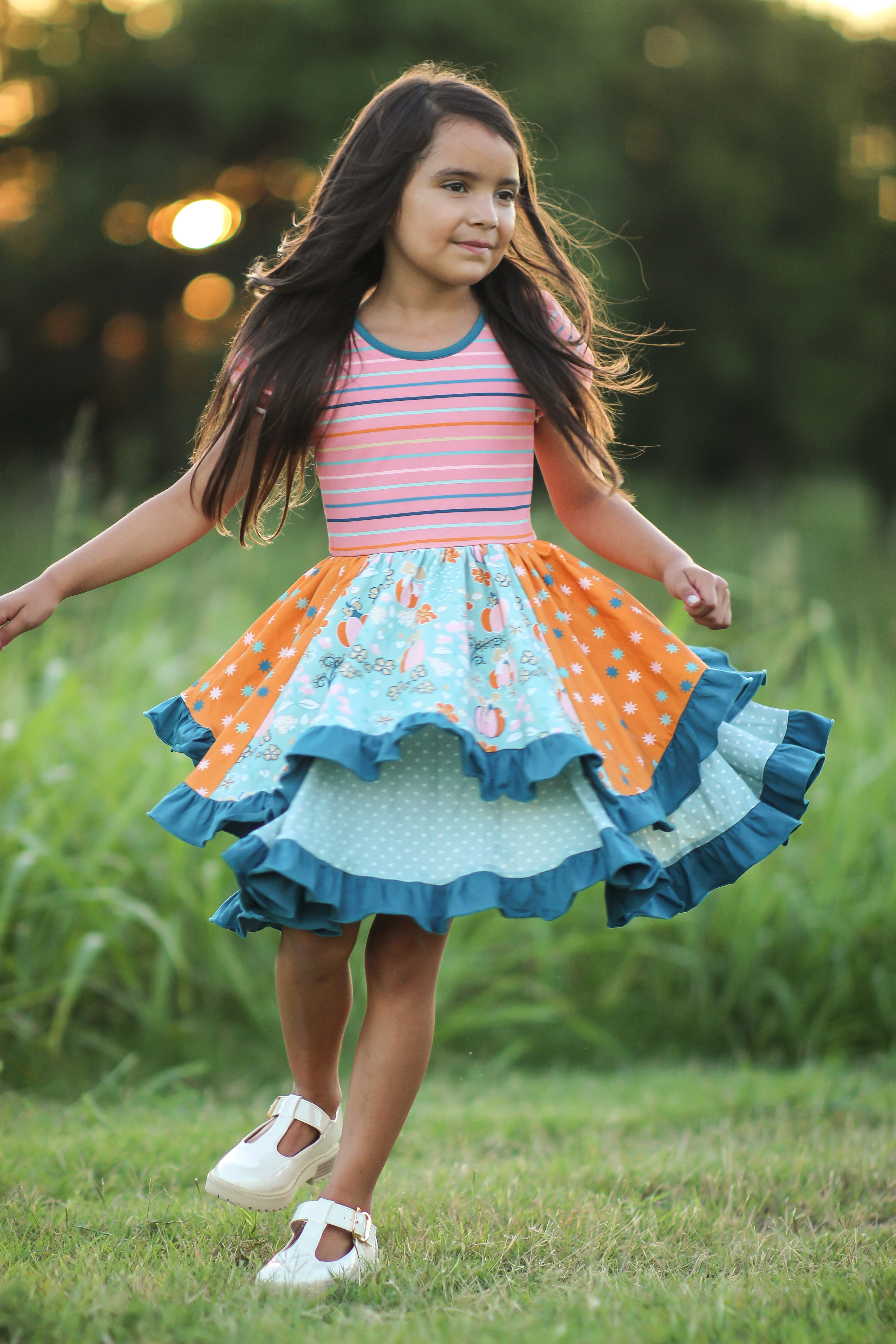 Pumpkin Parade Ruffle Dress
