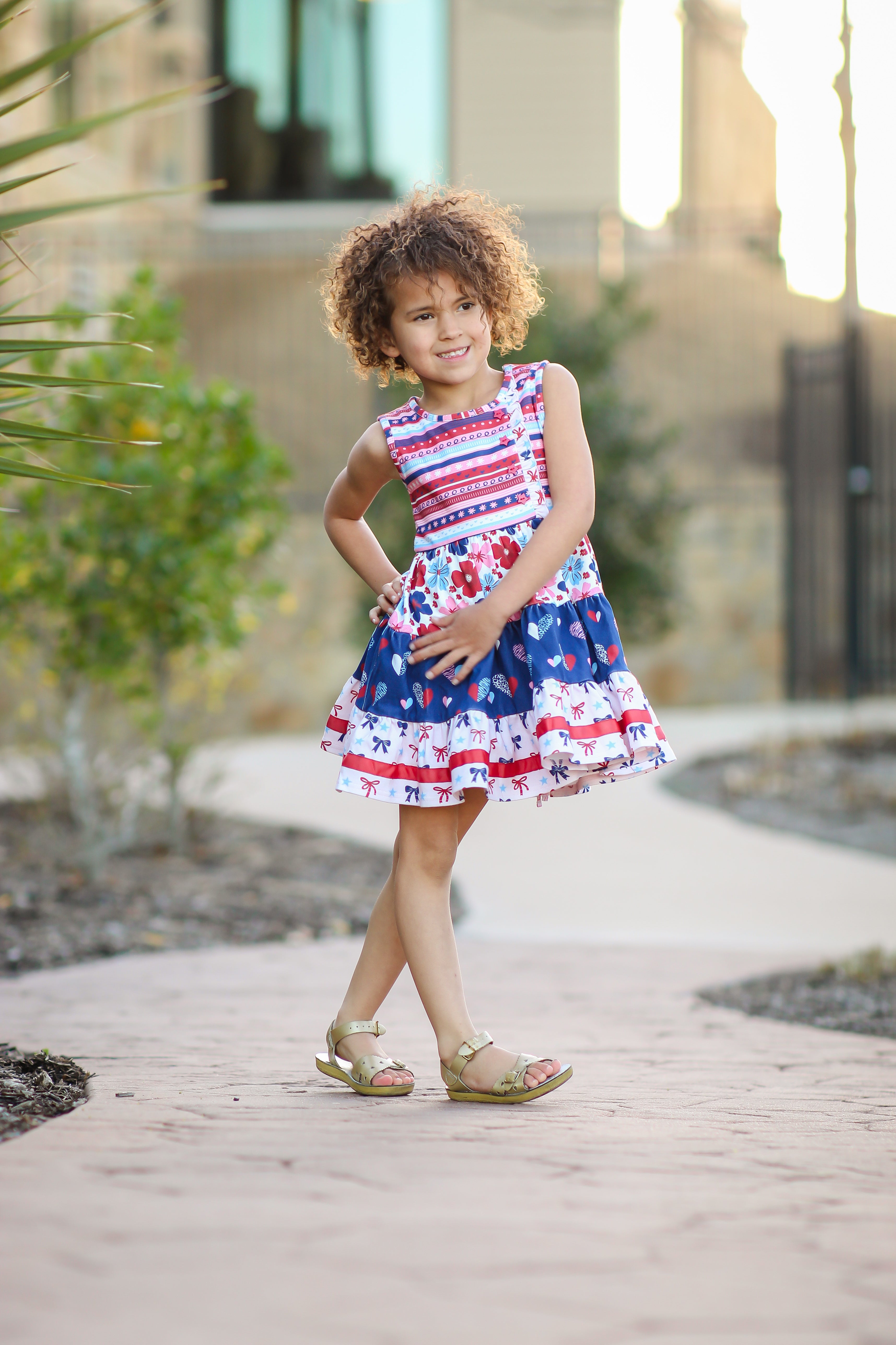 Red, White, & Blueberry Adventures Panel Dress