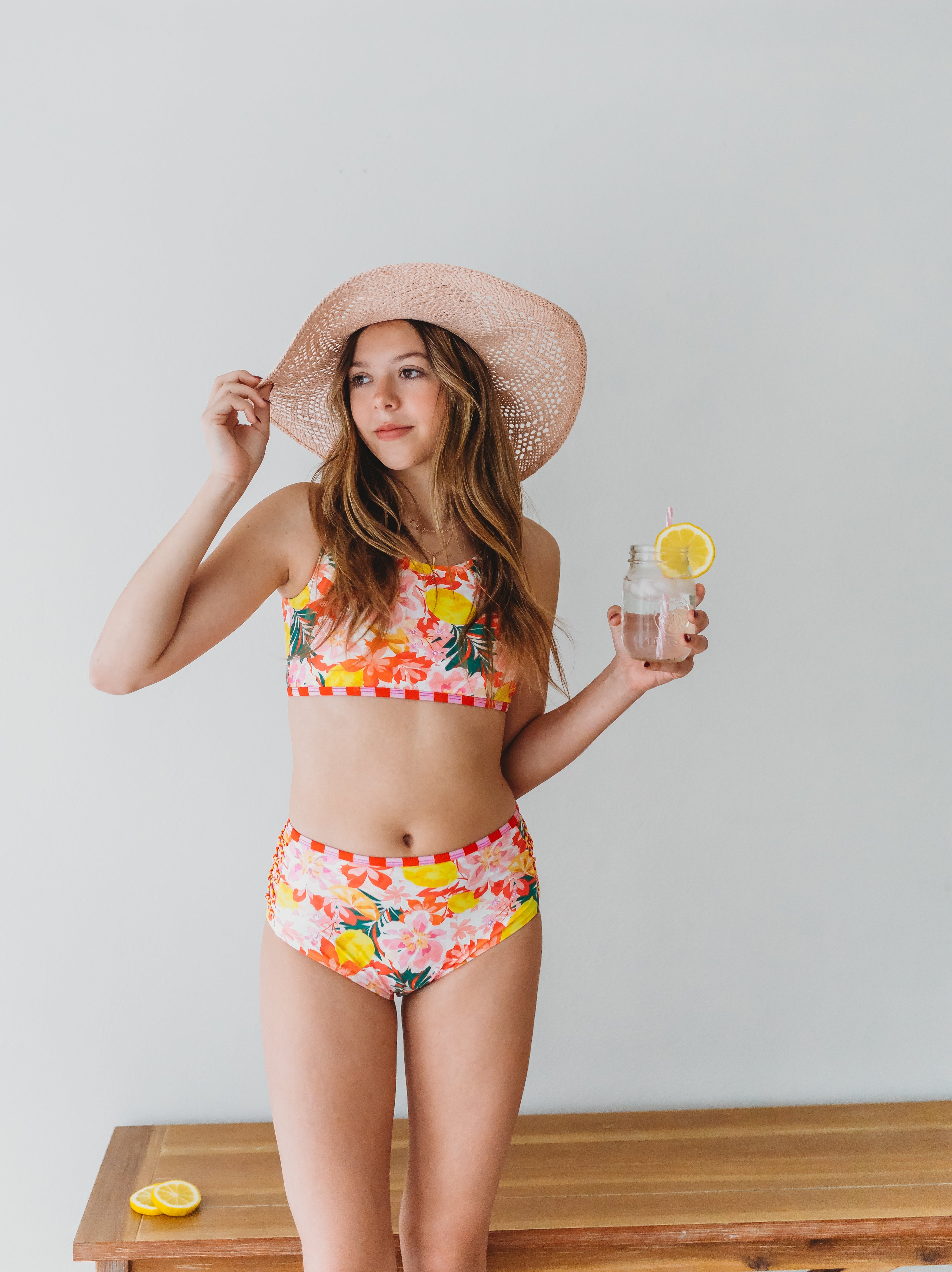 Two Piece Swimsuit | Luau Pink Hibiscus