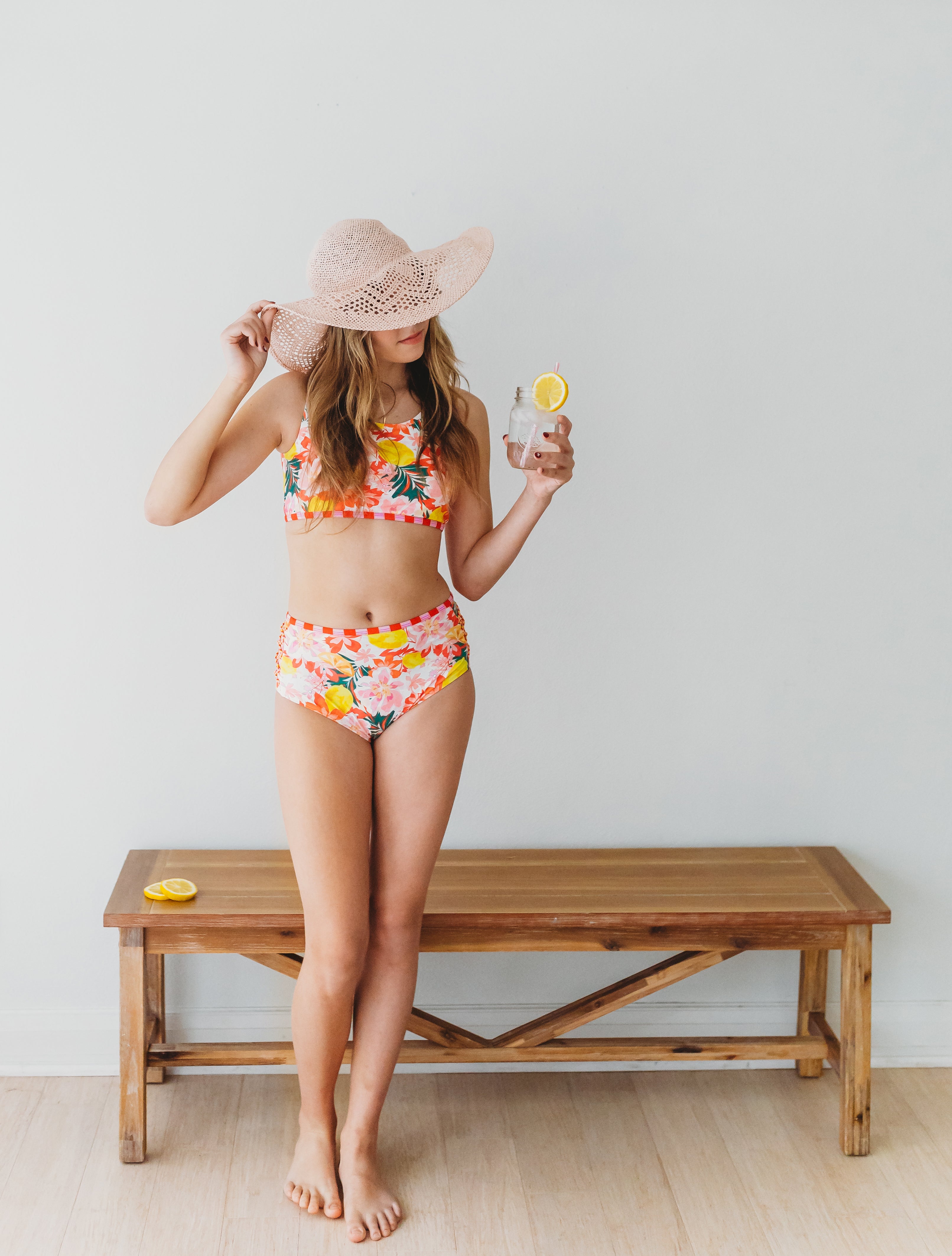 Two Piece Swimsuit | Luau Pink Hibiscus