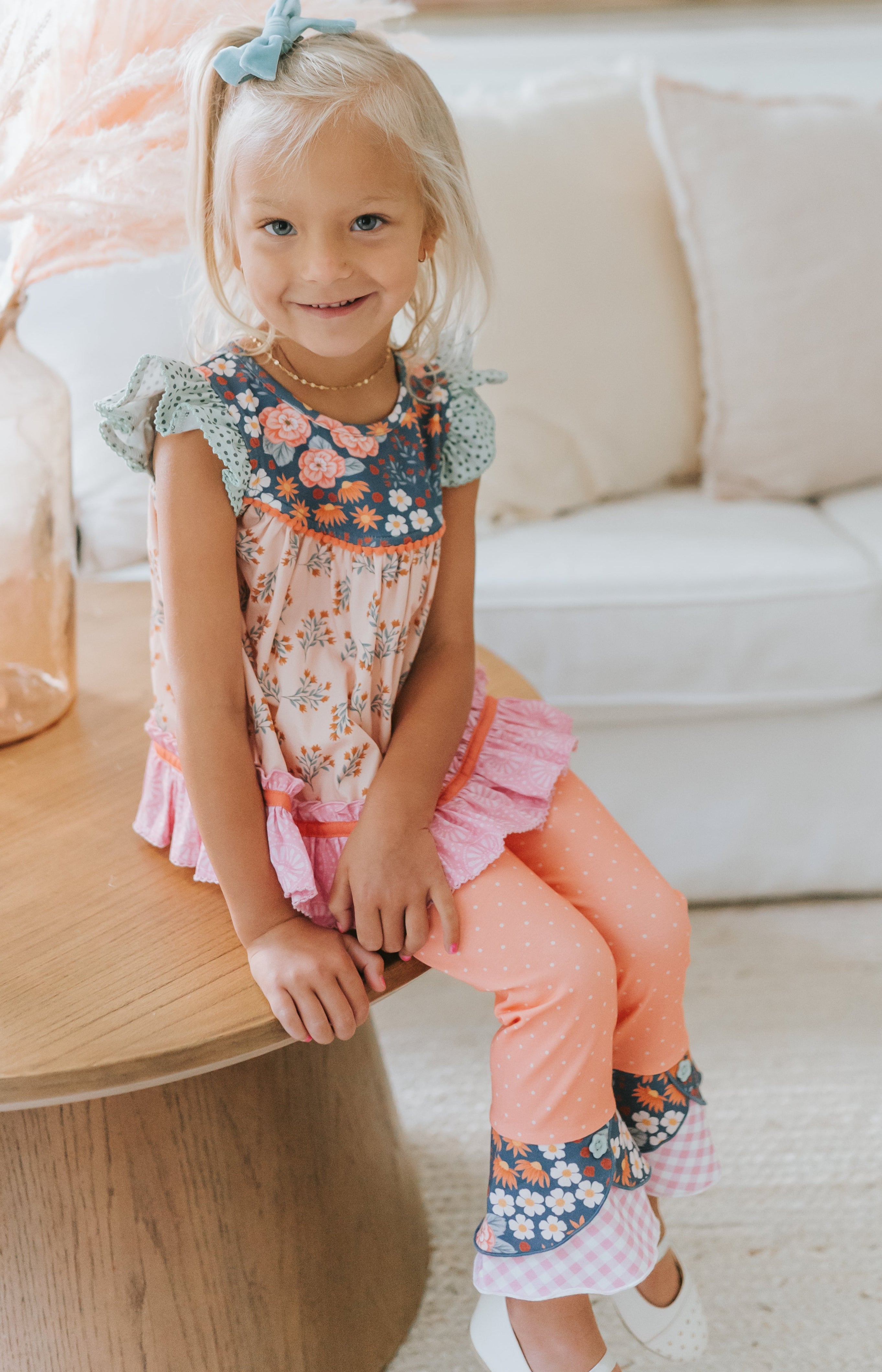 Peach Garden Giggles Scrappy Leggings (Pre-Order)