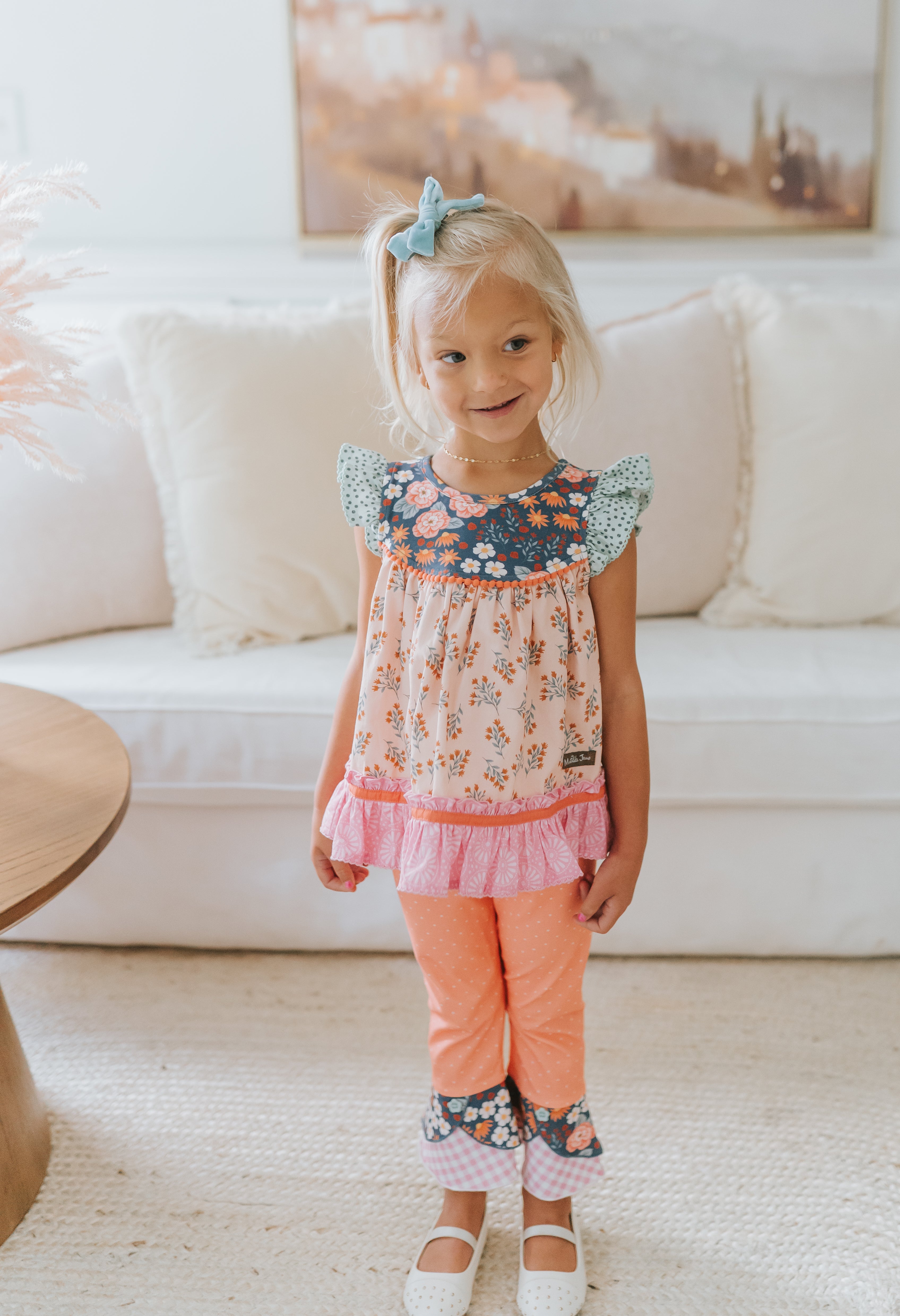 Peach Garden Giggles Scrappy Leggings (Pre-Order)