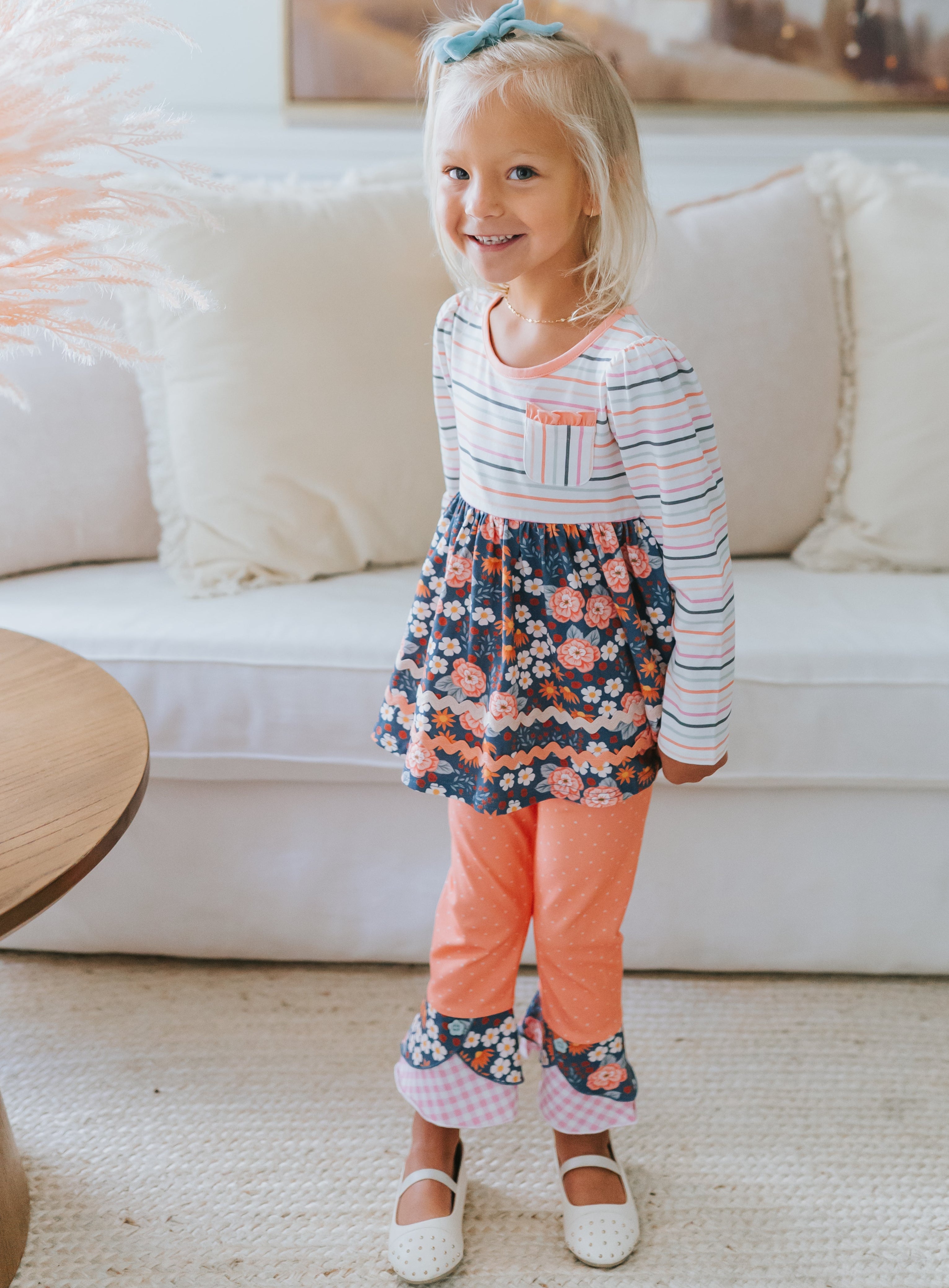 Peach Garden Giggles Scrappy Leggings (Pre-Order)