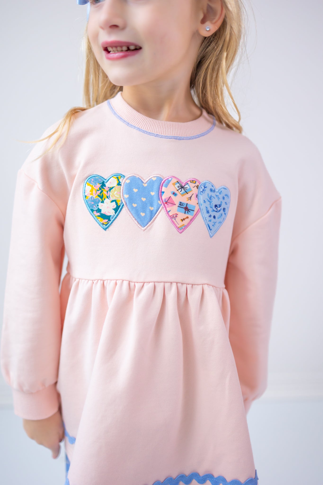 Hearts In A Row Applique Sweater