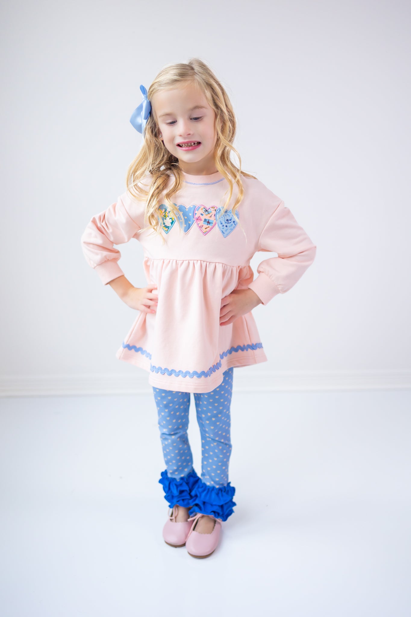 Hearts In A Row Applique Sweater