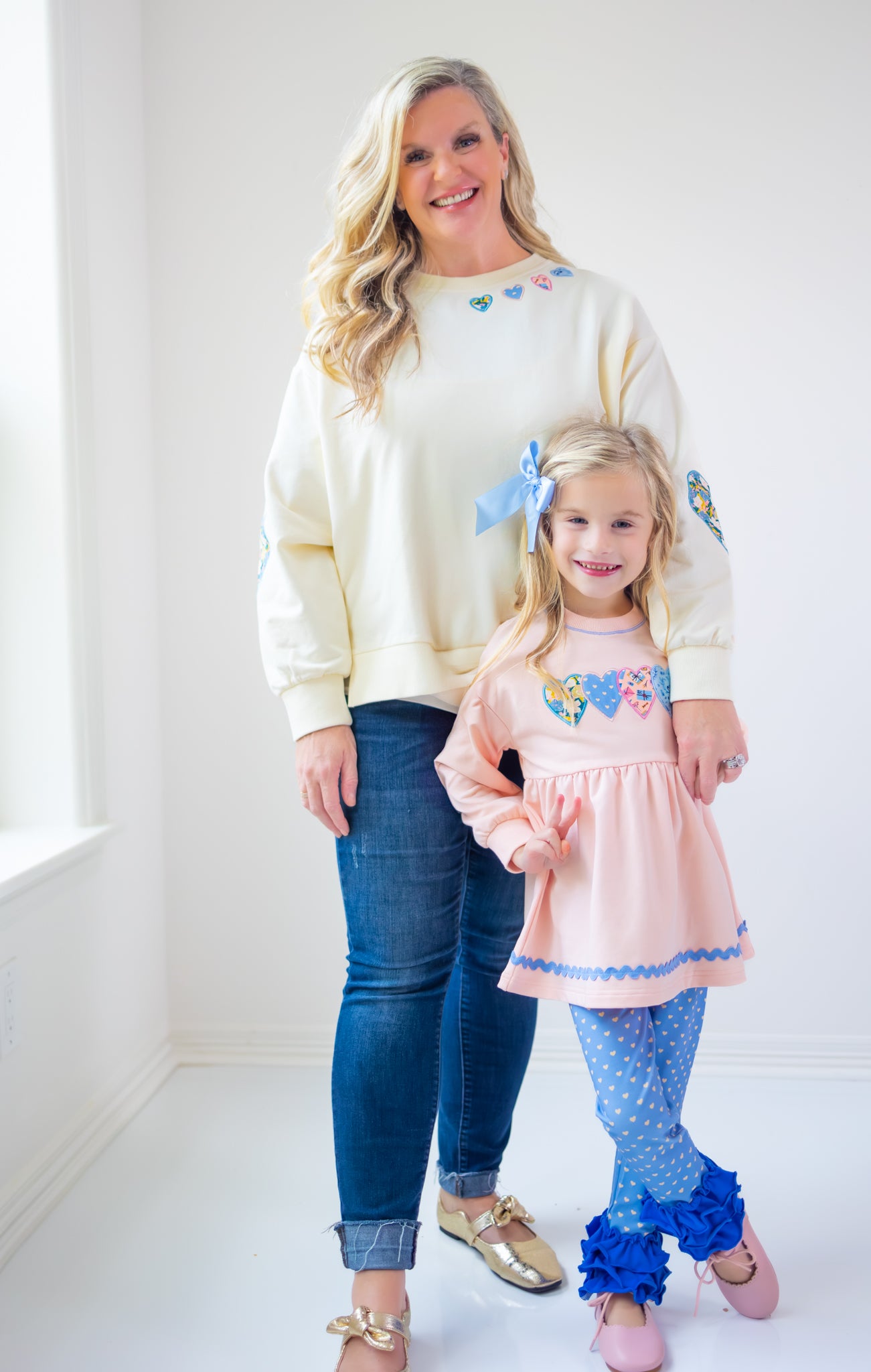 Hearts In A Row Applique Sweater