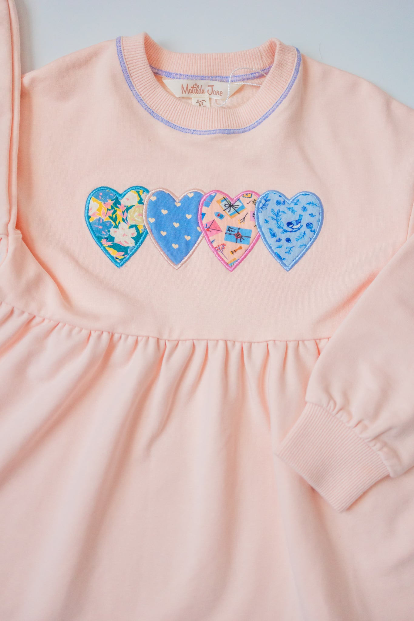 Hearts In A Row Applique Sweater