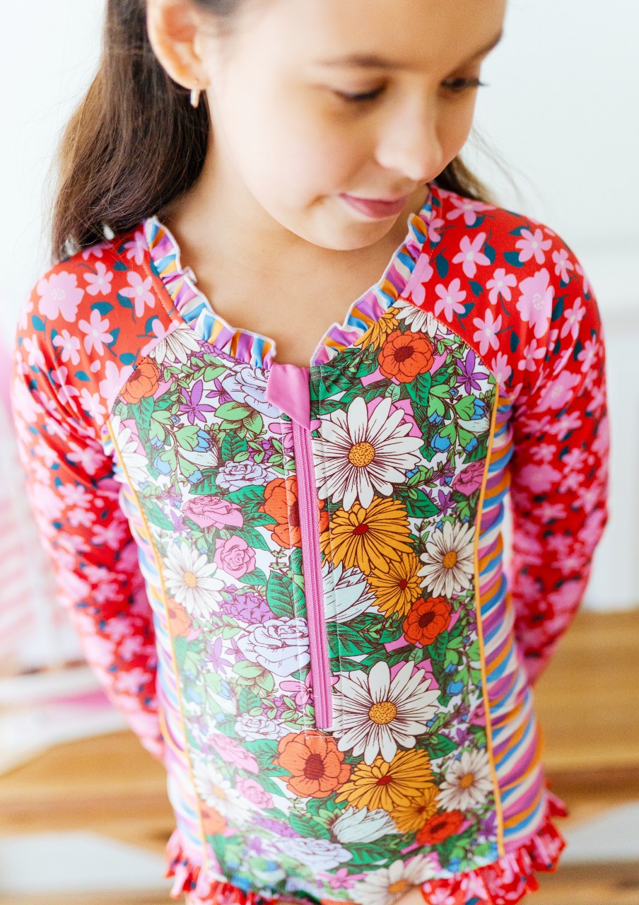 Rash Guard Swimsuit - Long Sleeve | Flower Power (Pre-Order)