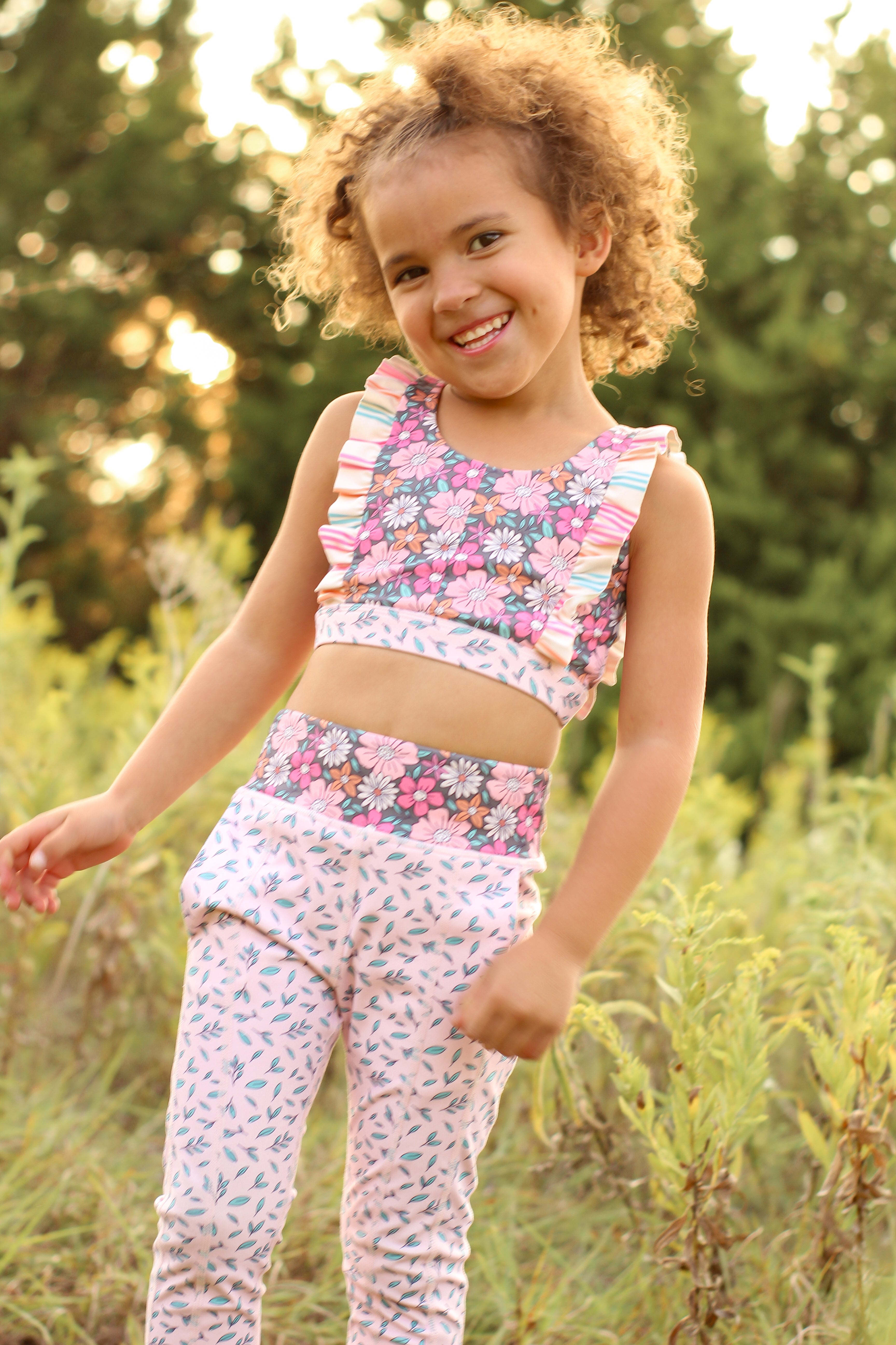 Twilight Blossom Active Crop Top
