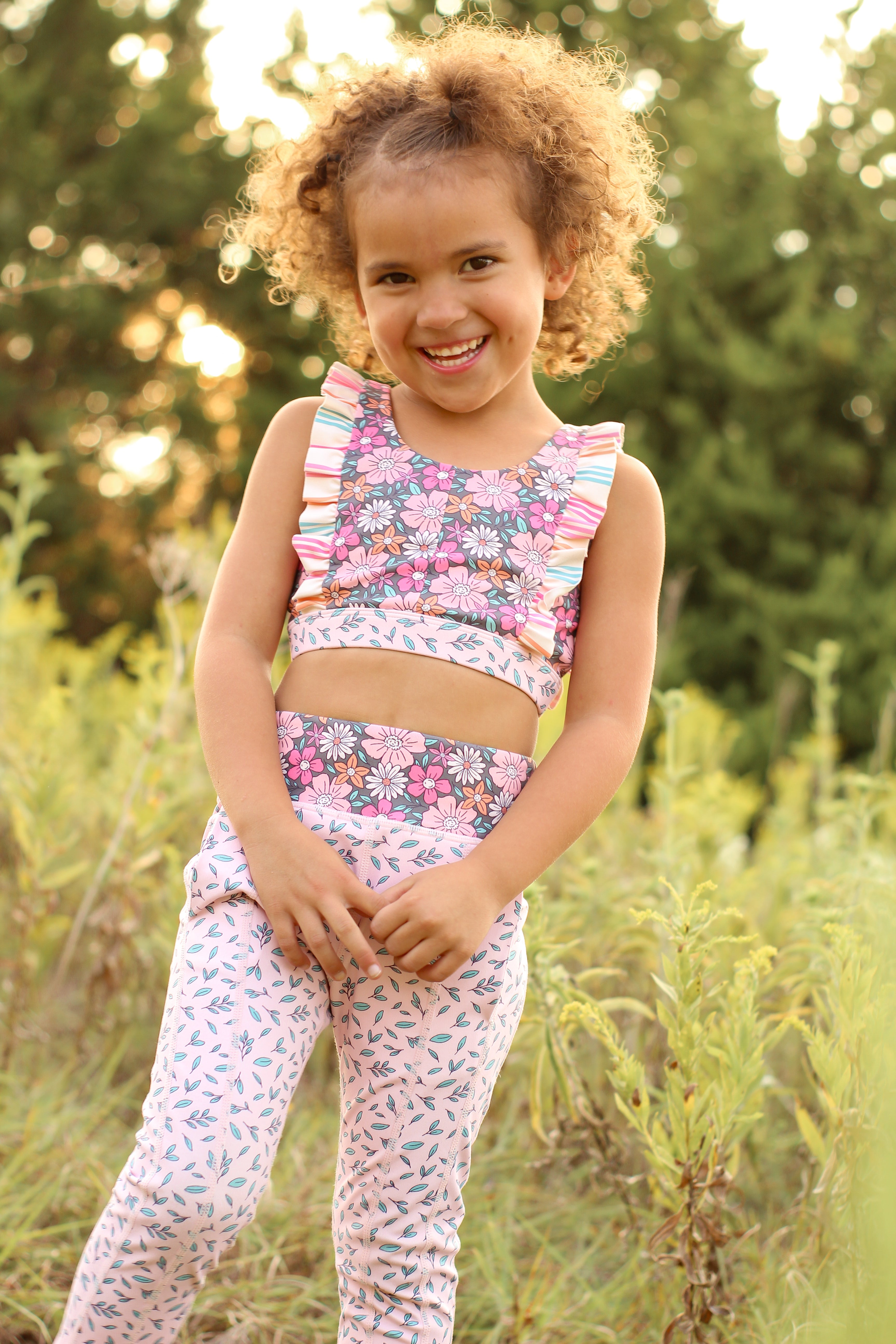 Twilight Blossom Active Crop Top