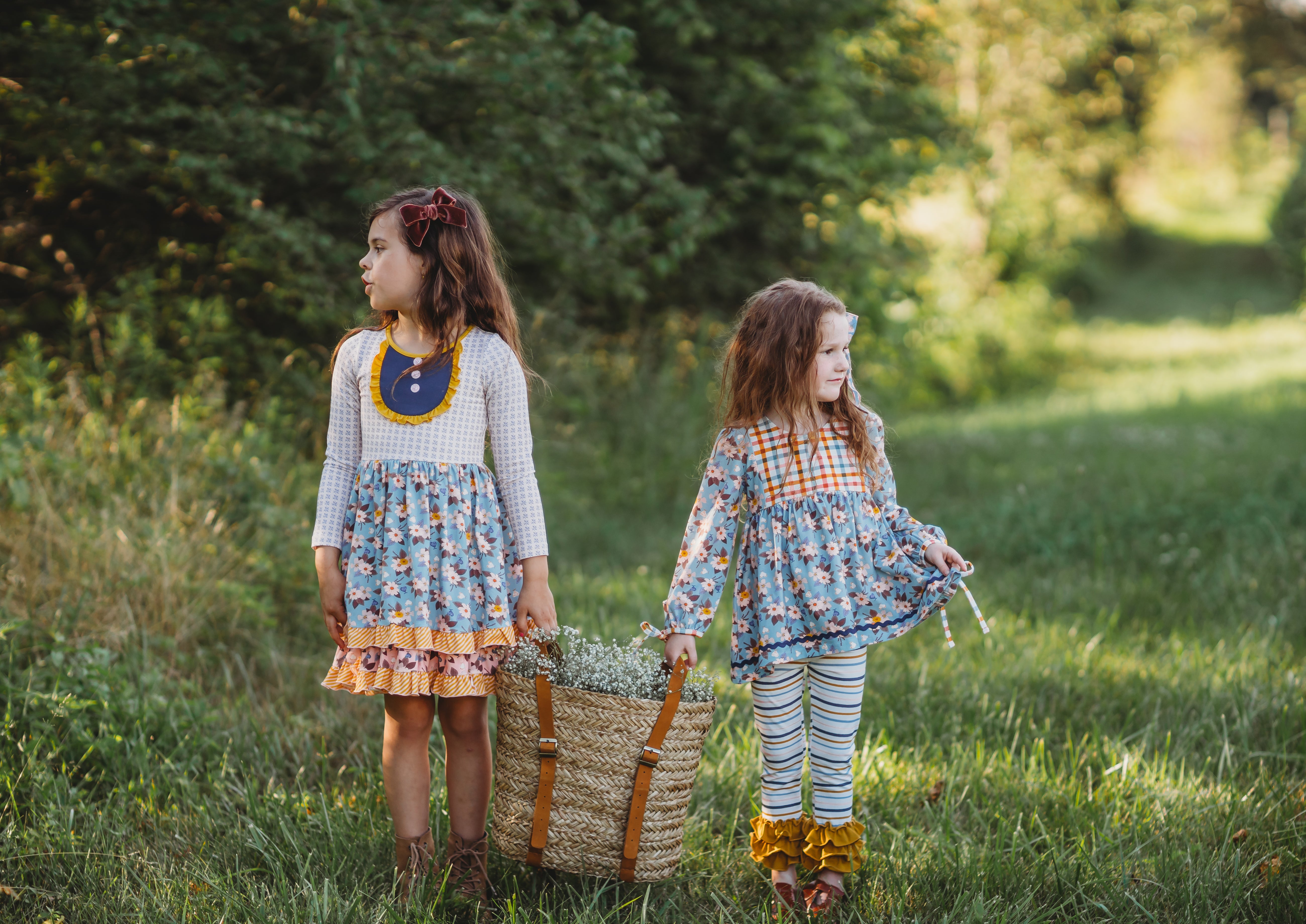 Autumn Sky Serenade Ruffle Dress