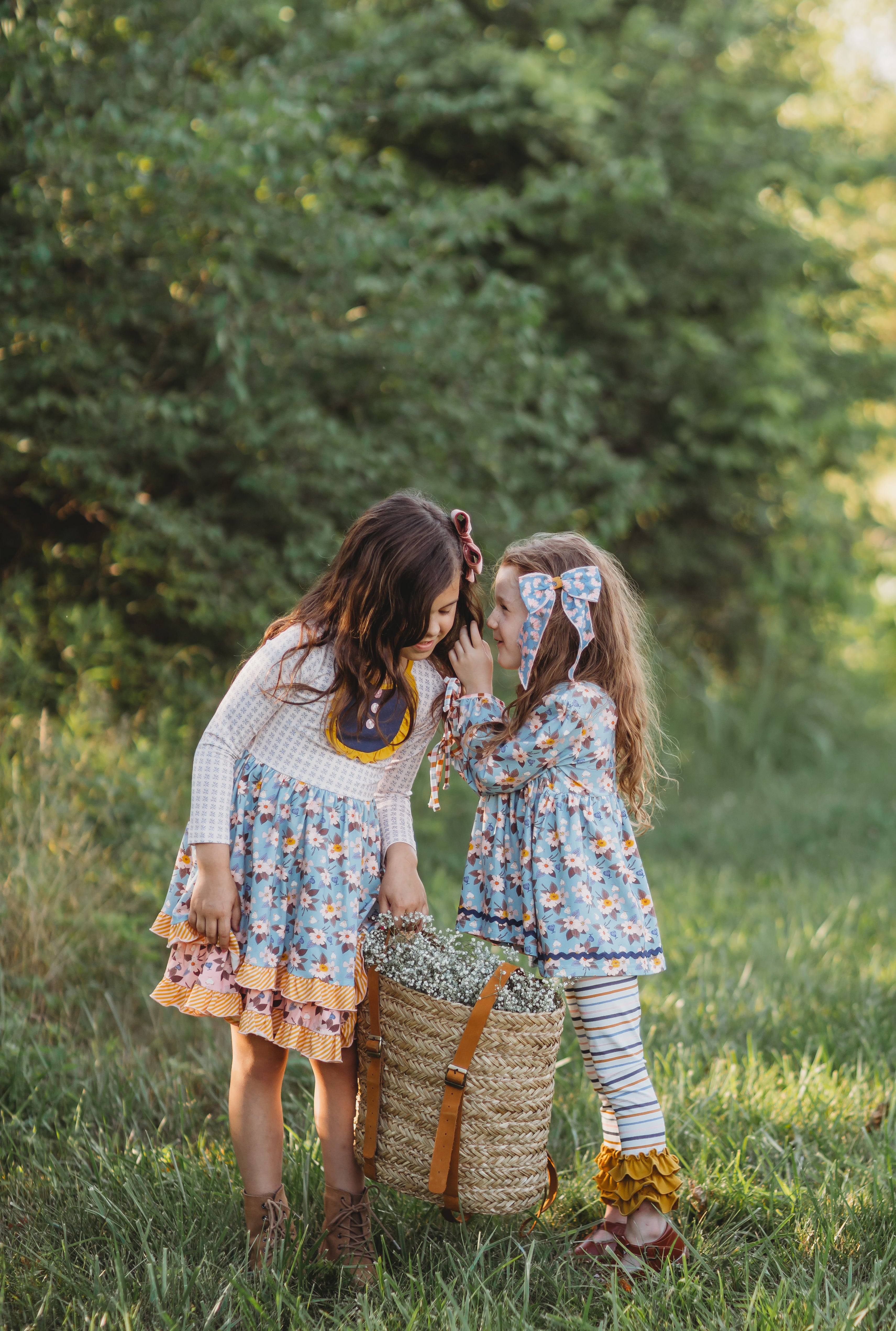 Autumn Sky Serenade Ruffle Dress