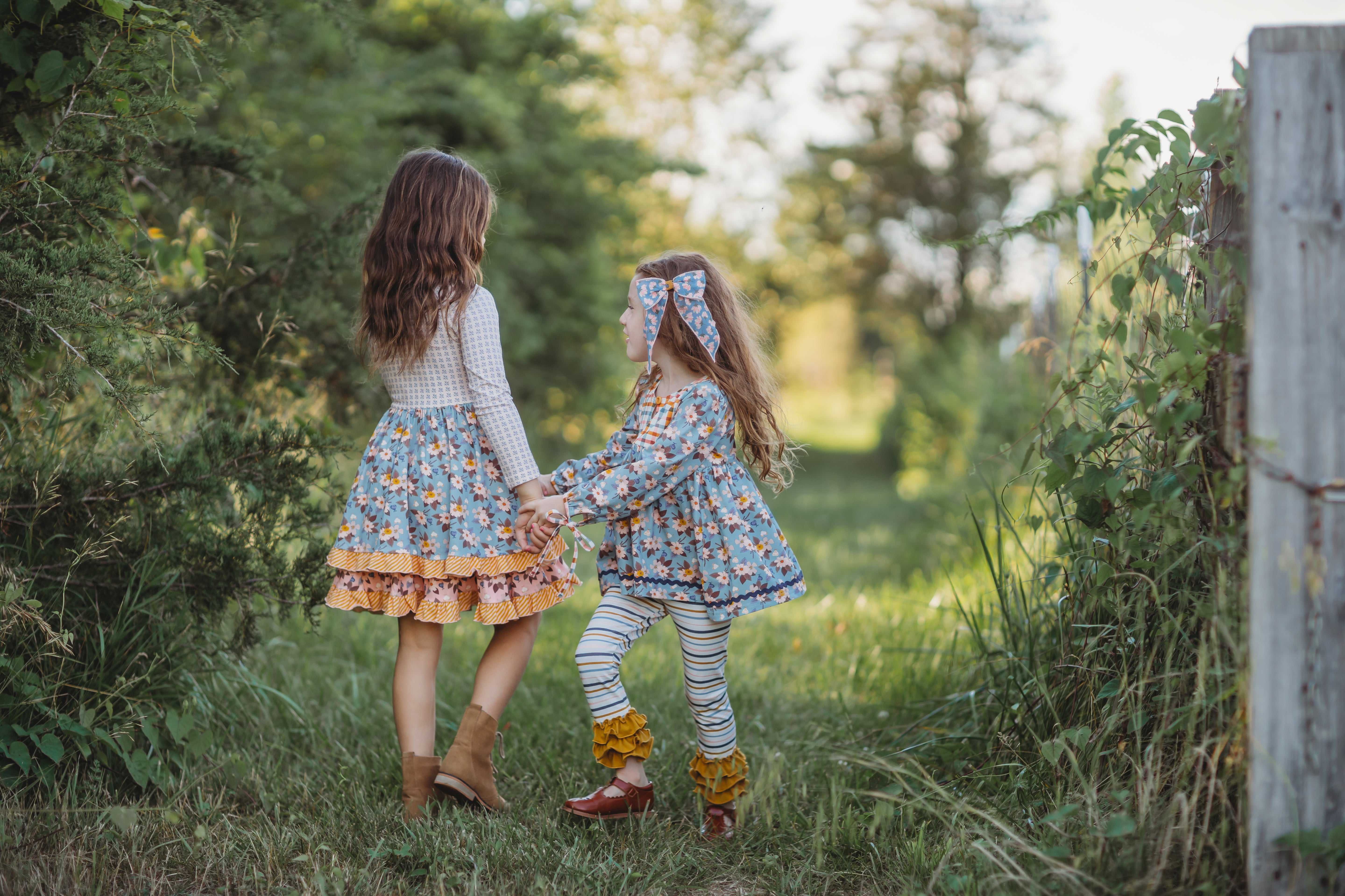 Autumn Sky Serenade Ruffle Dress