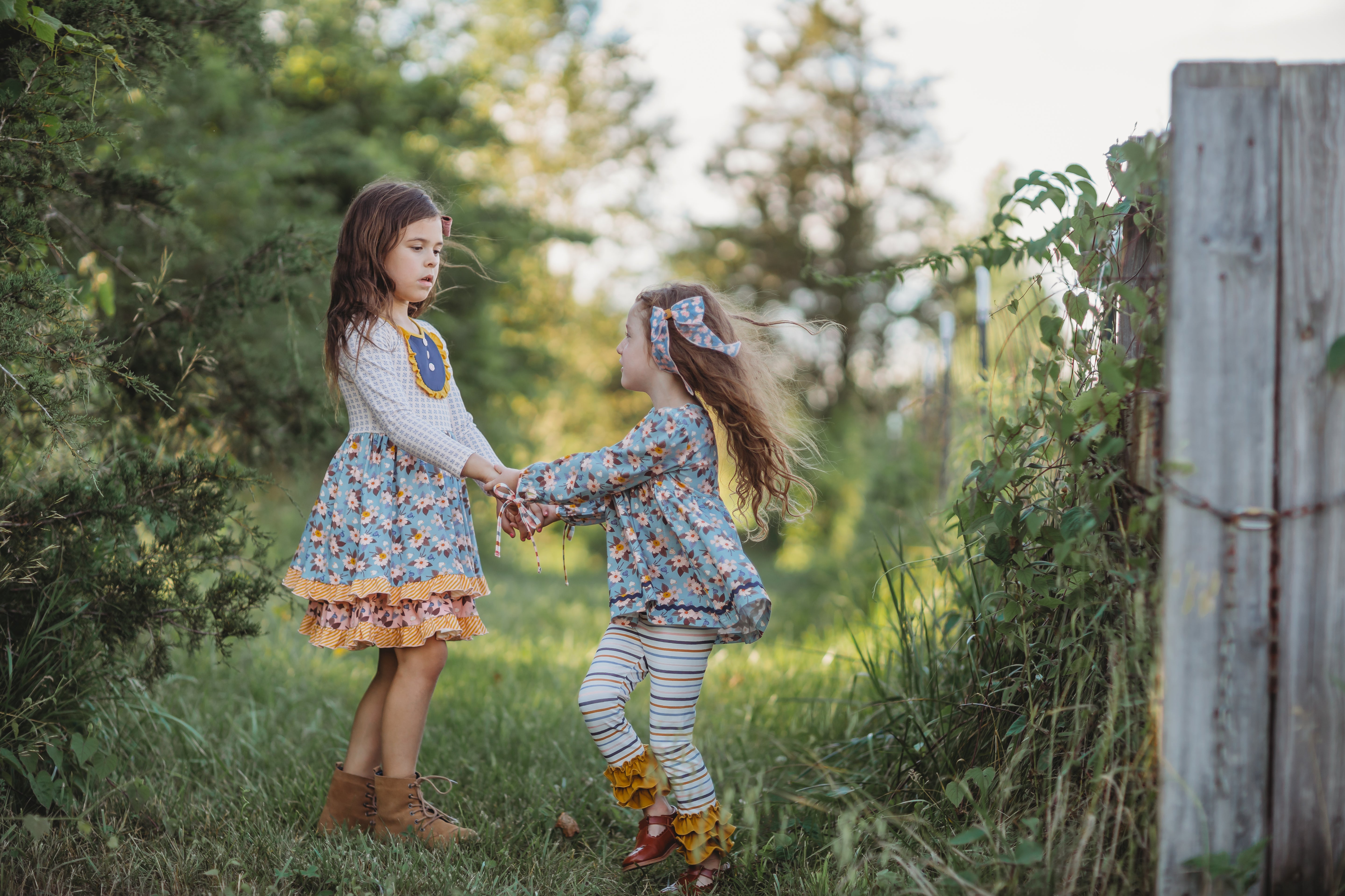 Autumn Sky Serenade Ruffle Dress