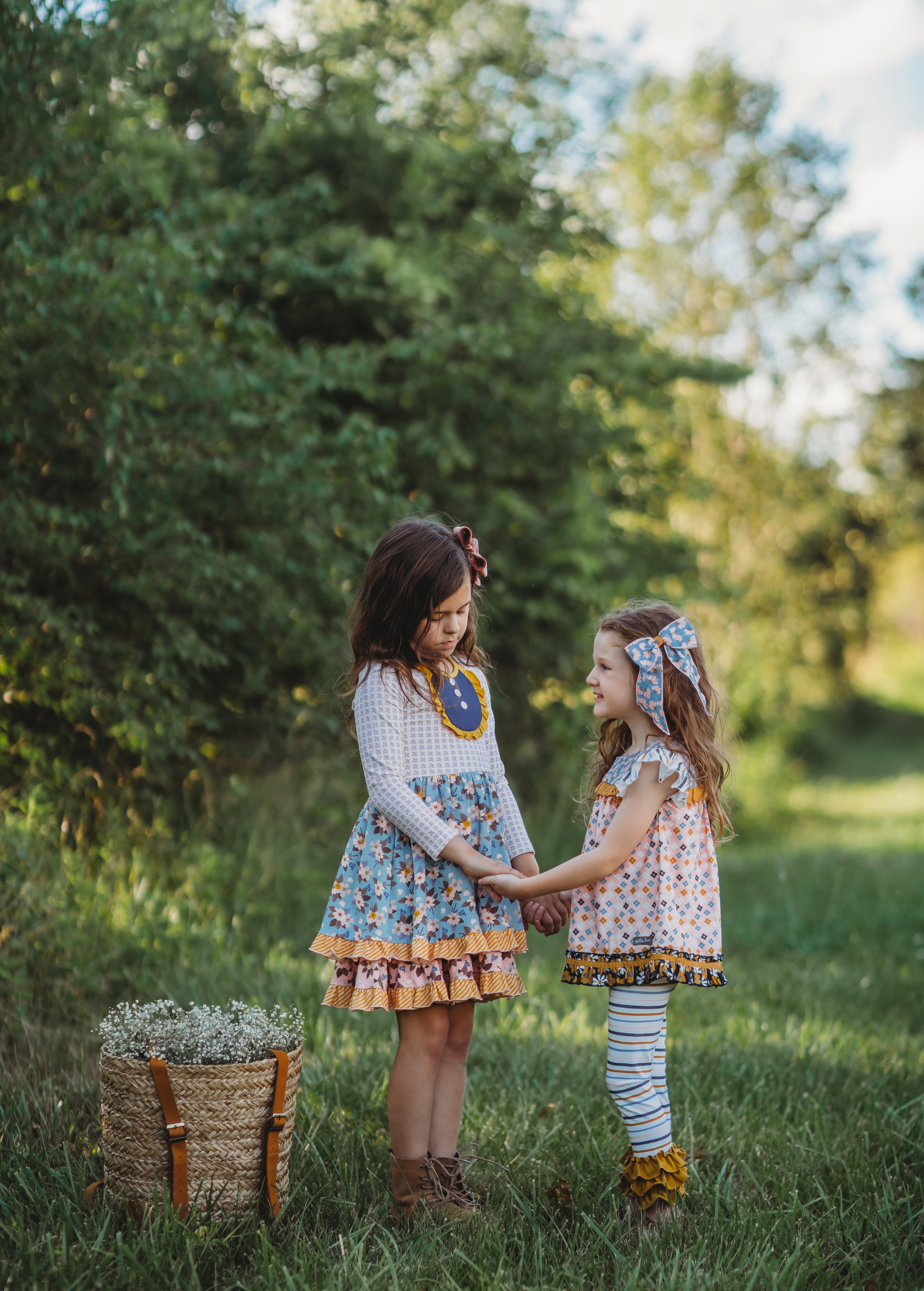 Autumn Sky Serenade Ruffle Dress