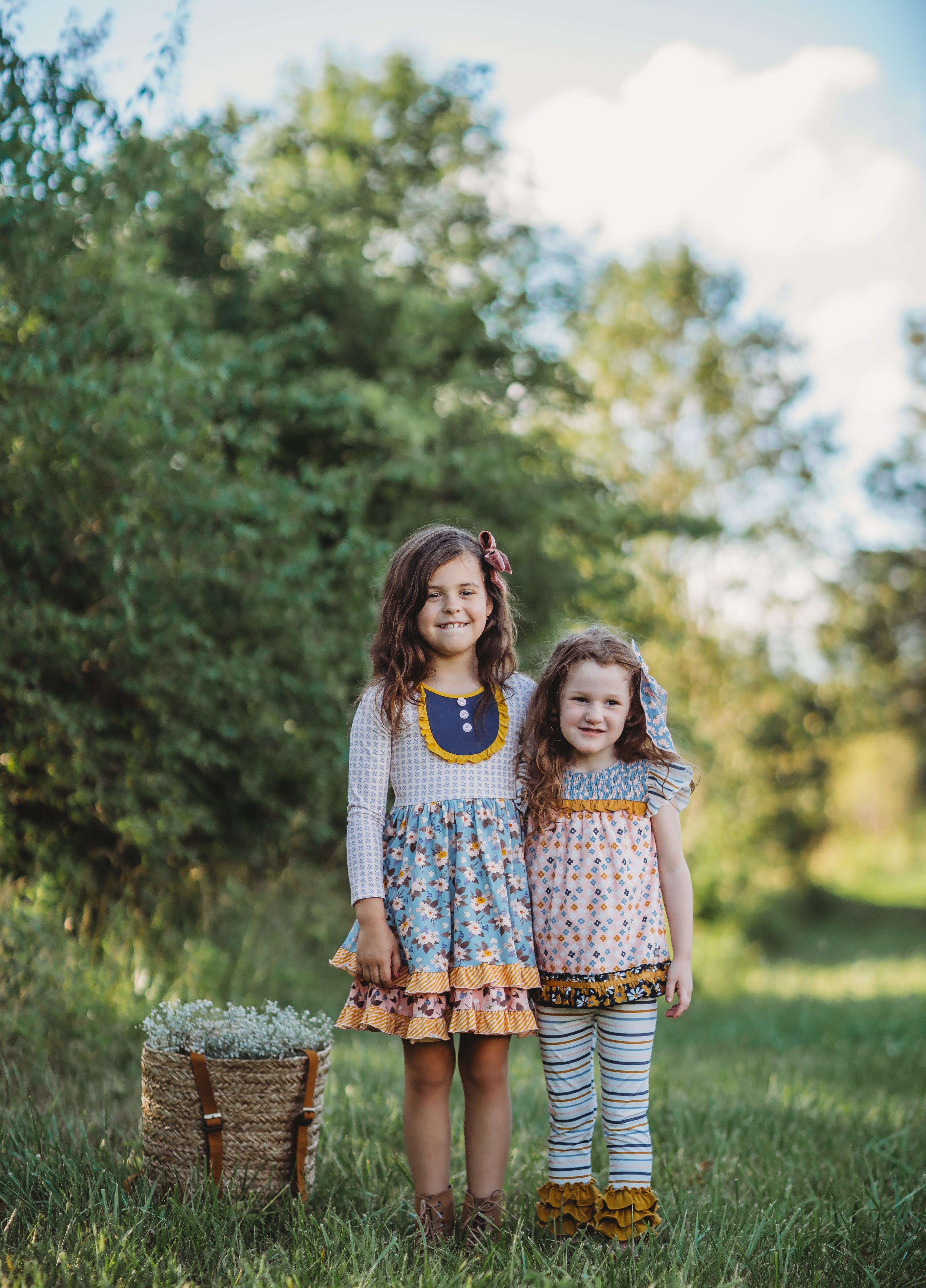 Autumn Sky Serenade Ruffle Dress