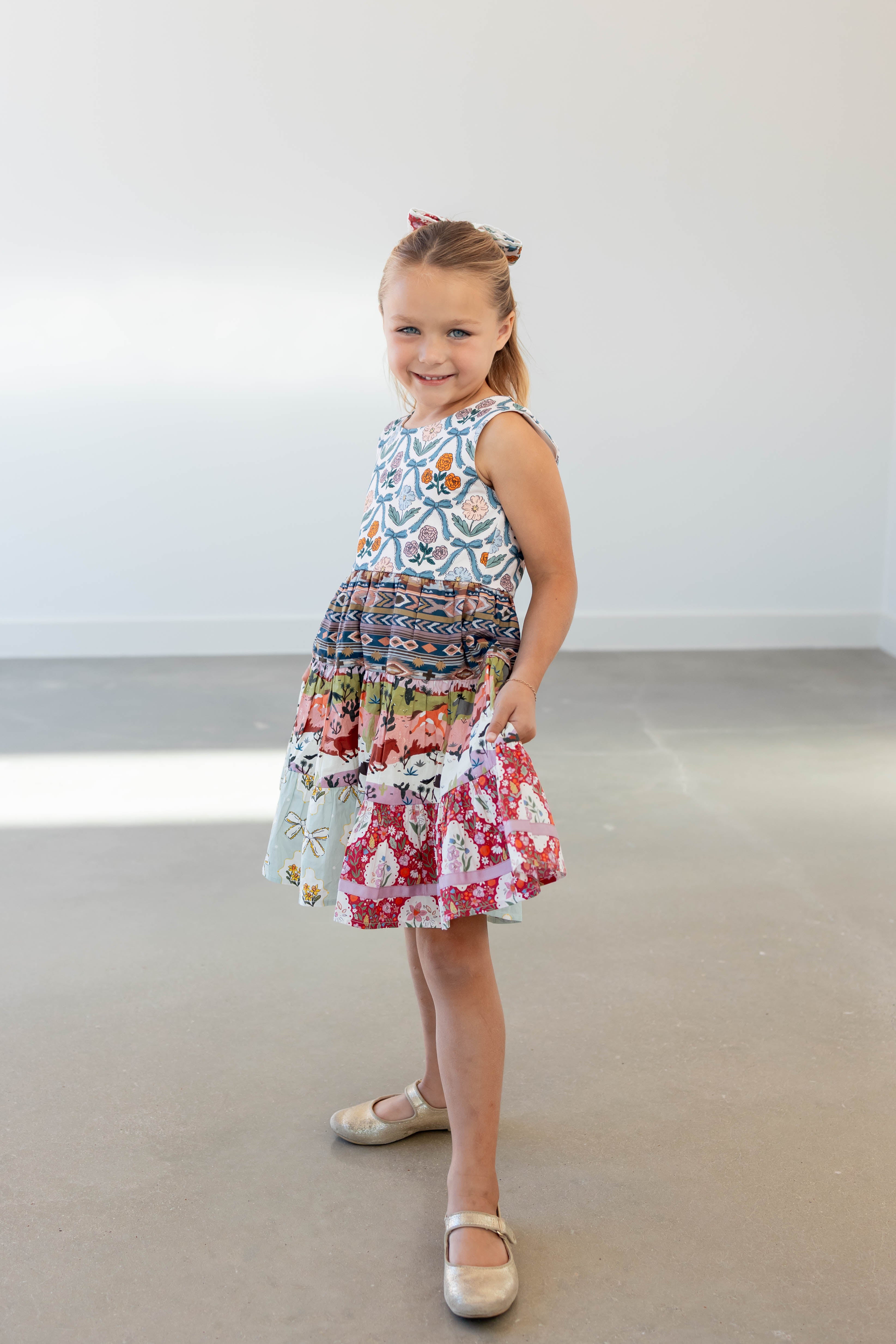 Sunset Stampede Panel Dress