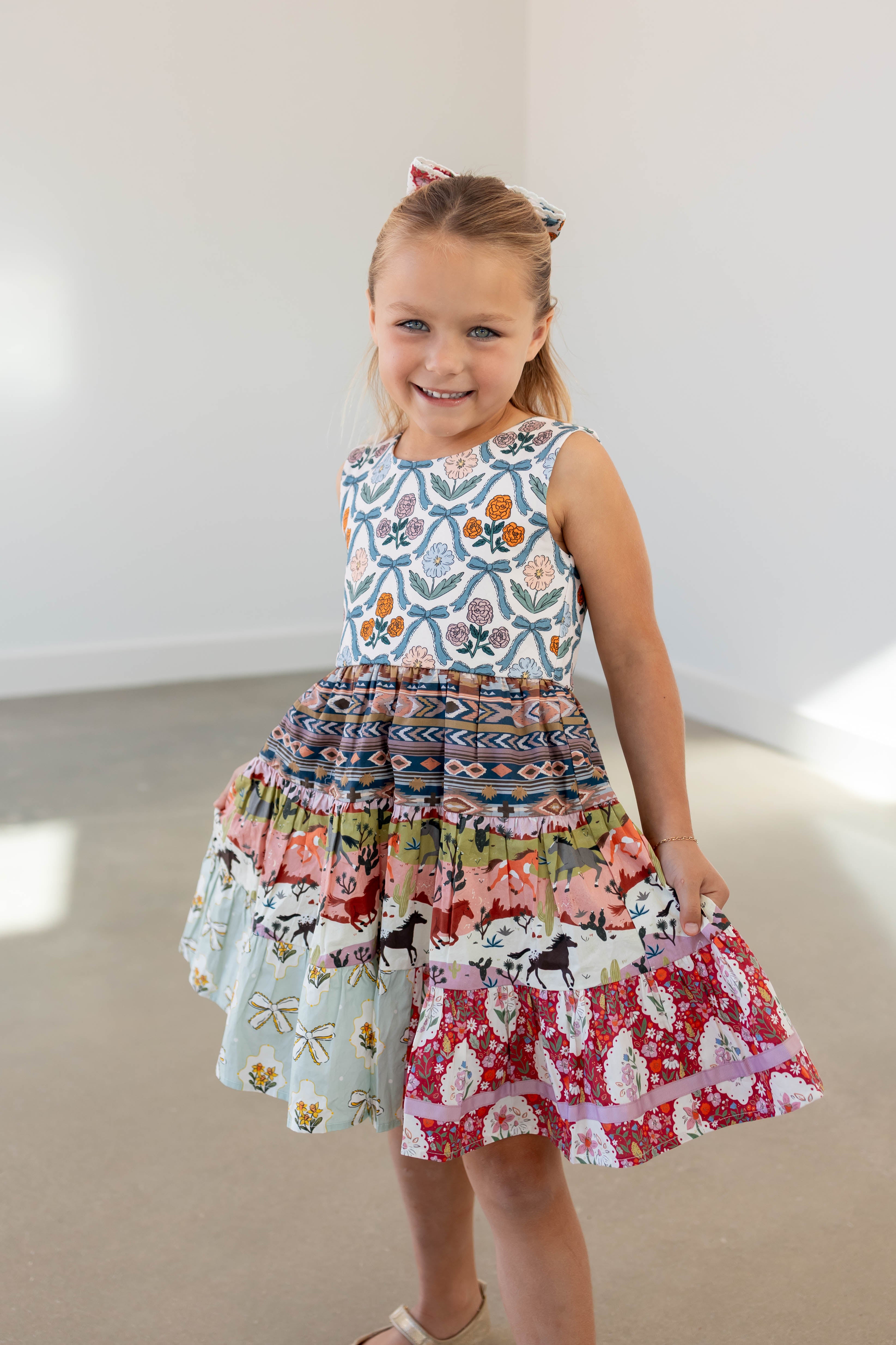 Sunset Stampede Panel Dress