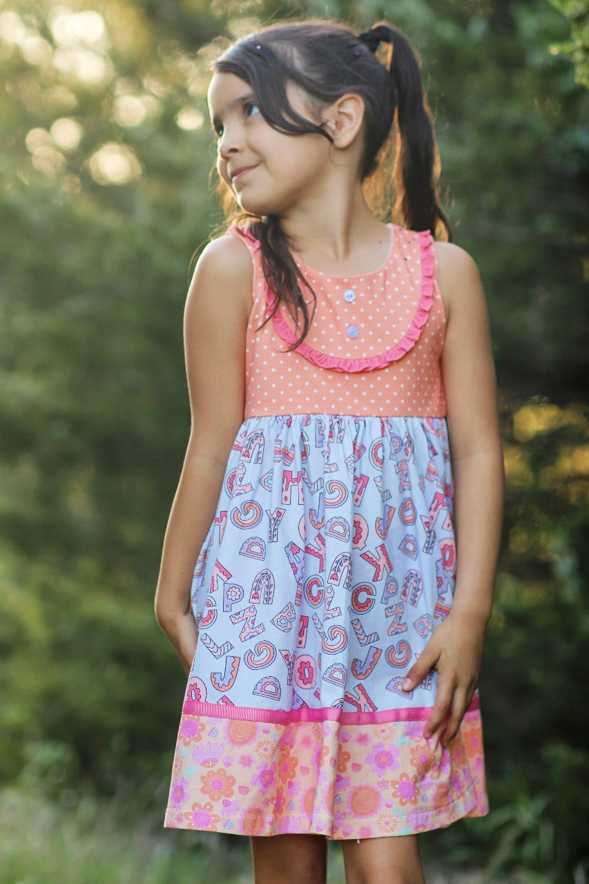 Alphabet Parade Bib Dress