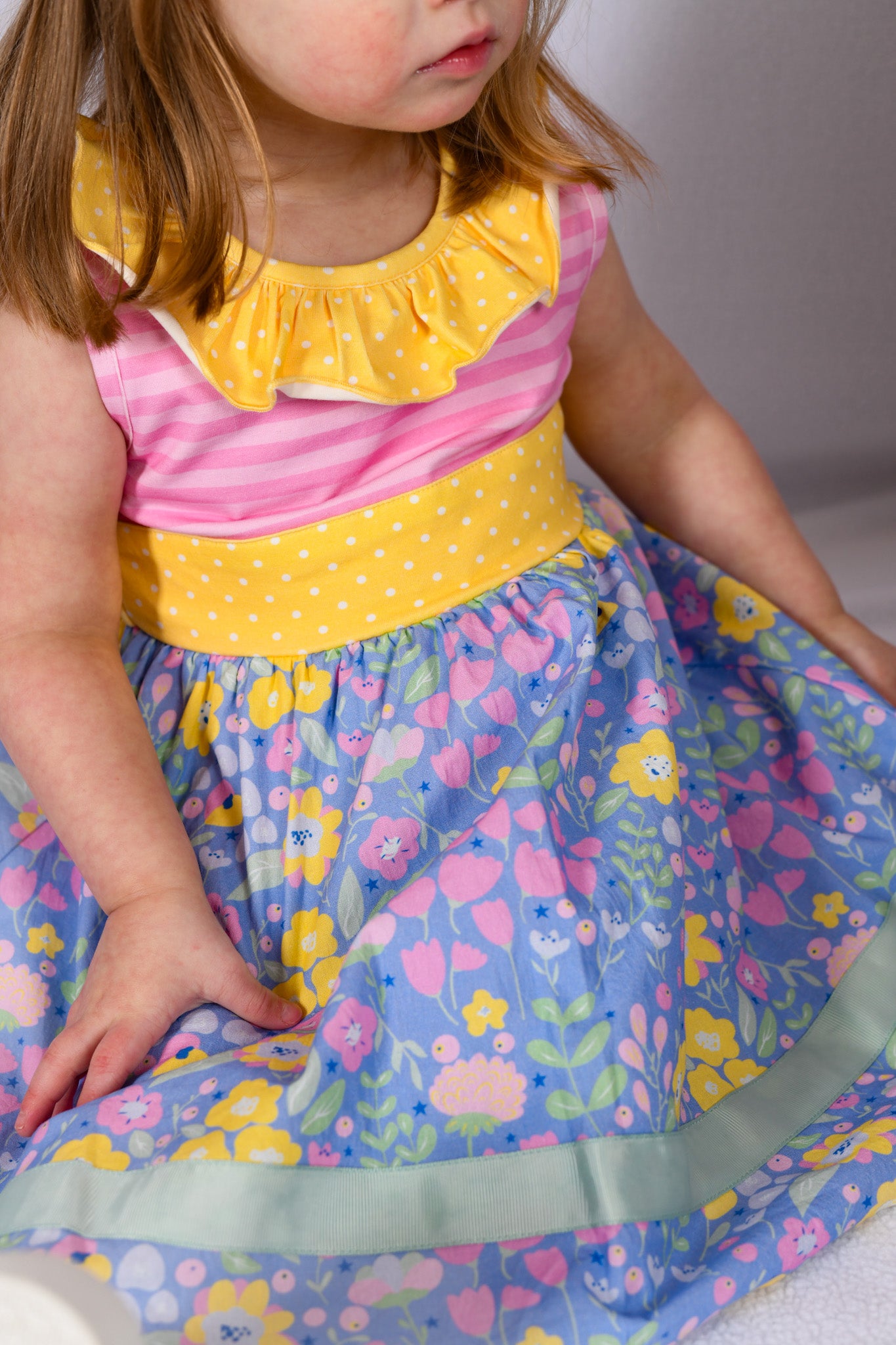 Sapphire Serenade Belted Dress