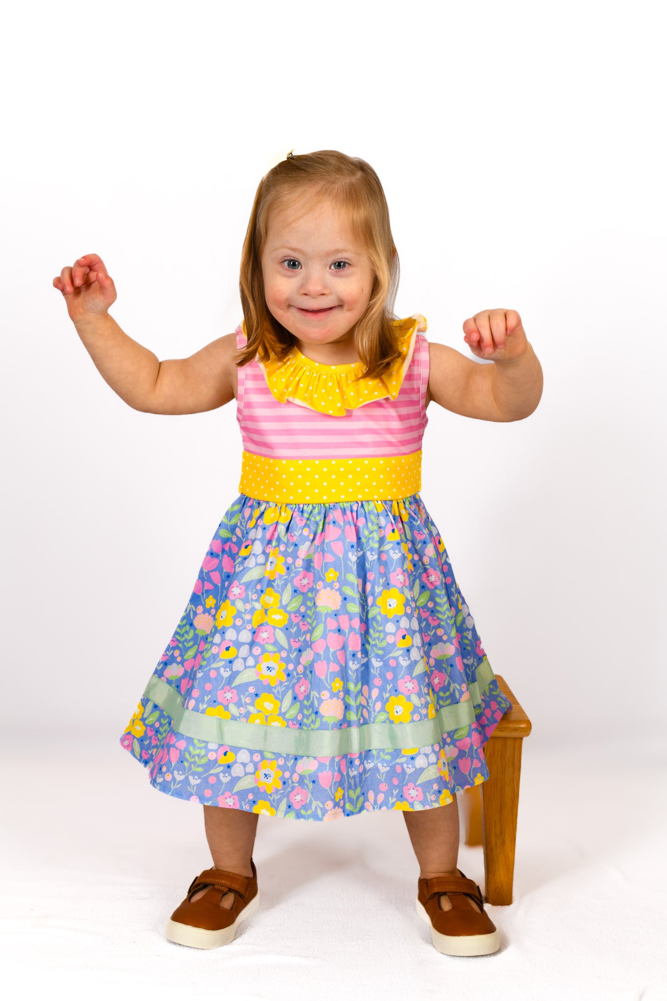 Sapphire Serenade Belted Dress