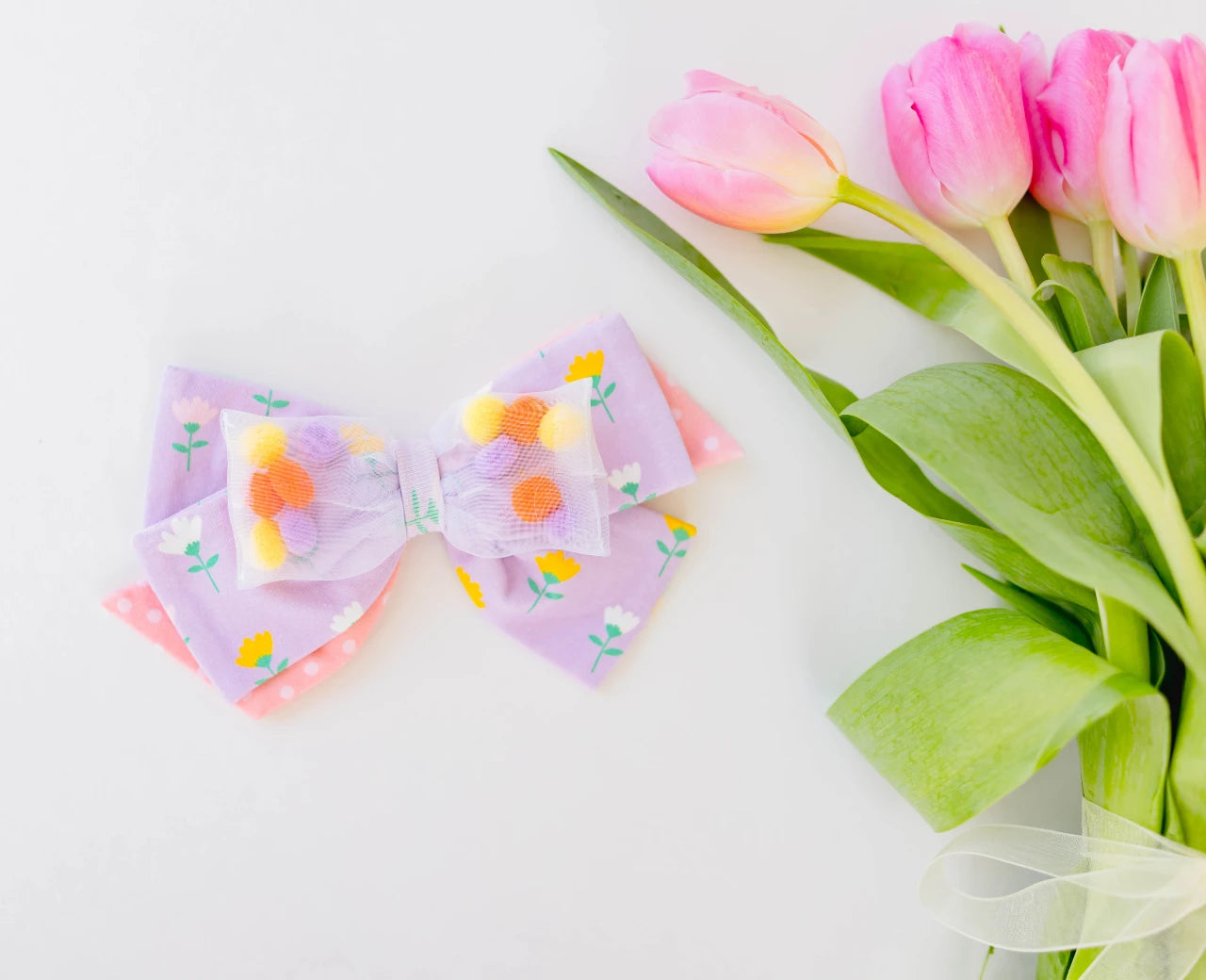 Meadows Melody Pom Pom Hair Bow