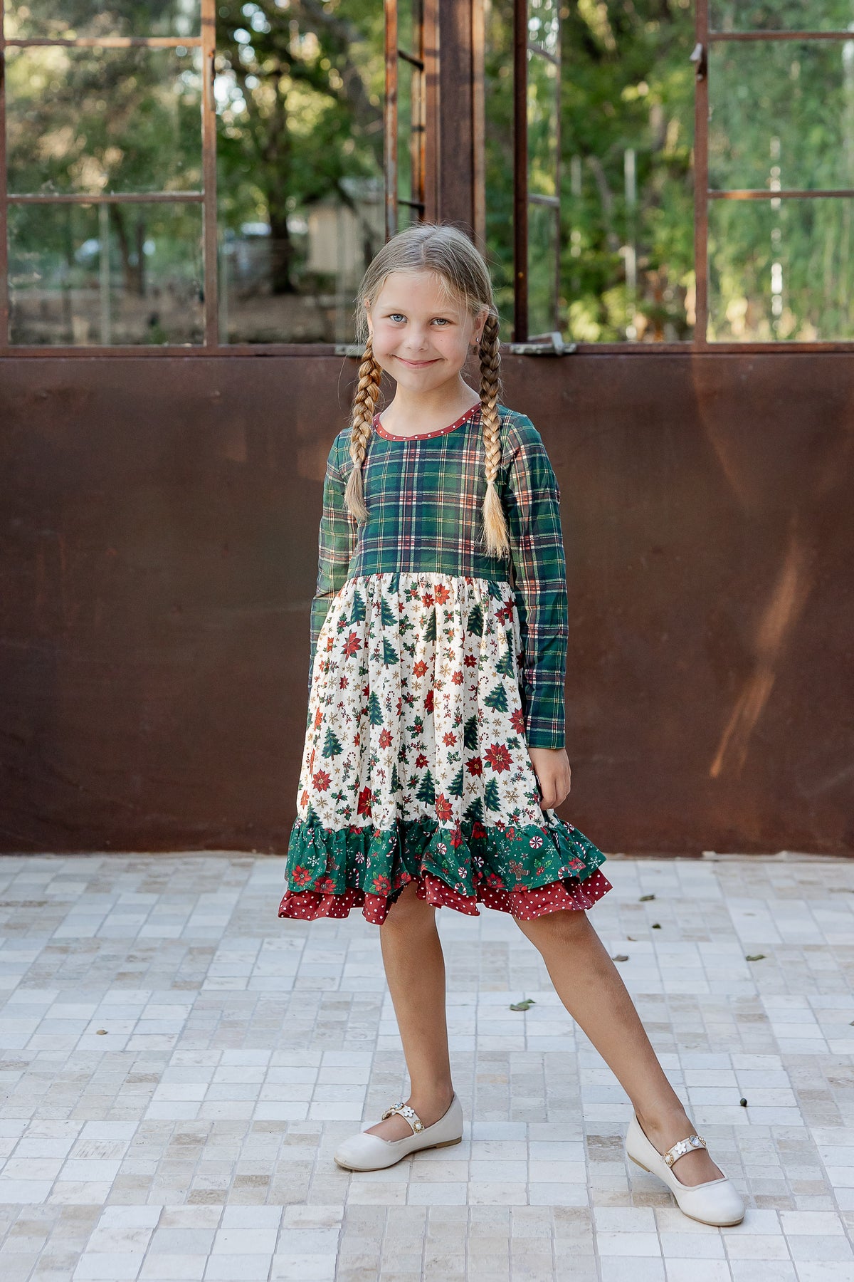 Christmas at Evergreen Manor Ruffle Dress (Pre-Order)