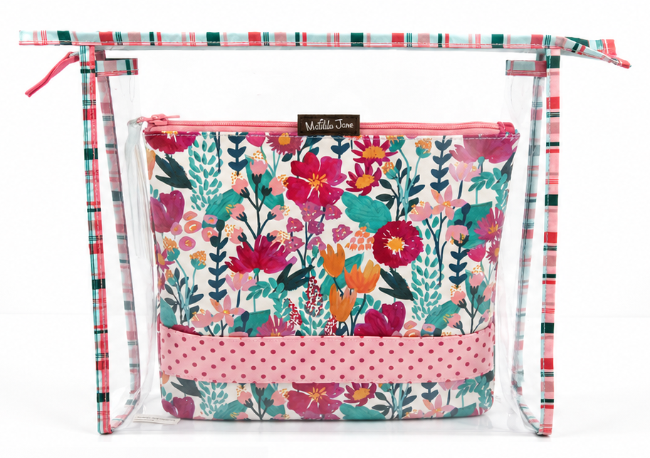 Floral Two Piece Cosmetic Pouch Set