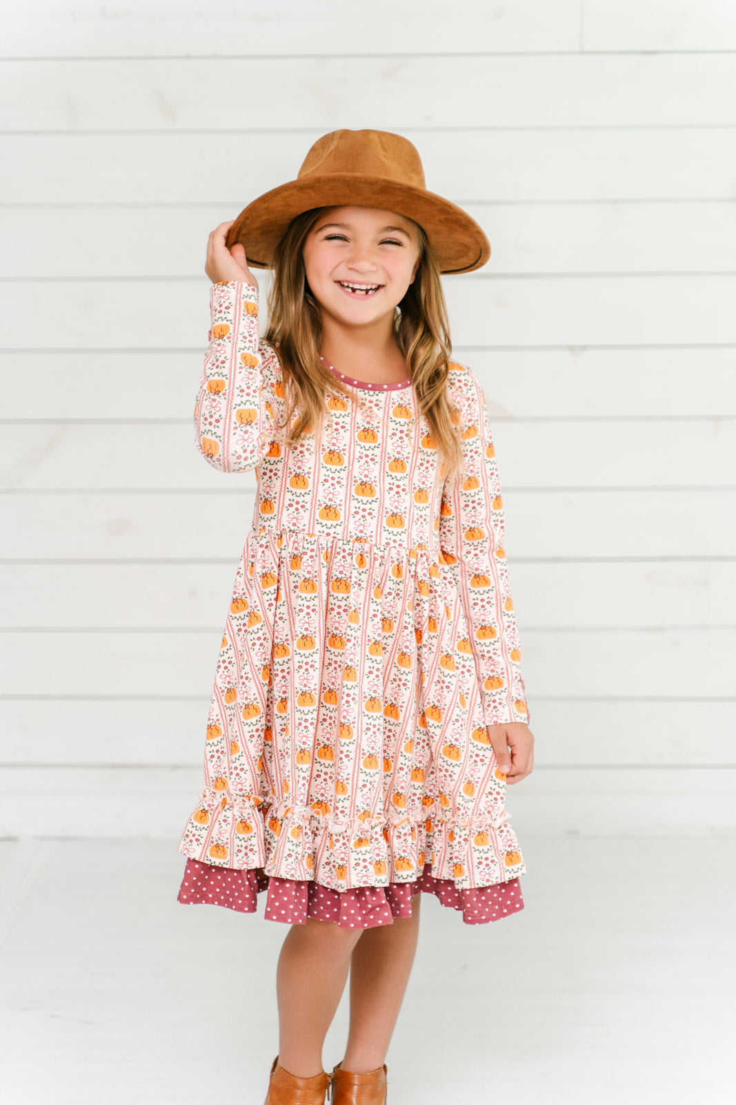 Pumpkin Kisses Ruffle Dress (Pre-Order)