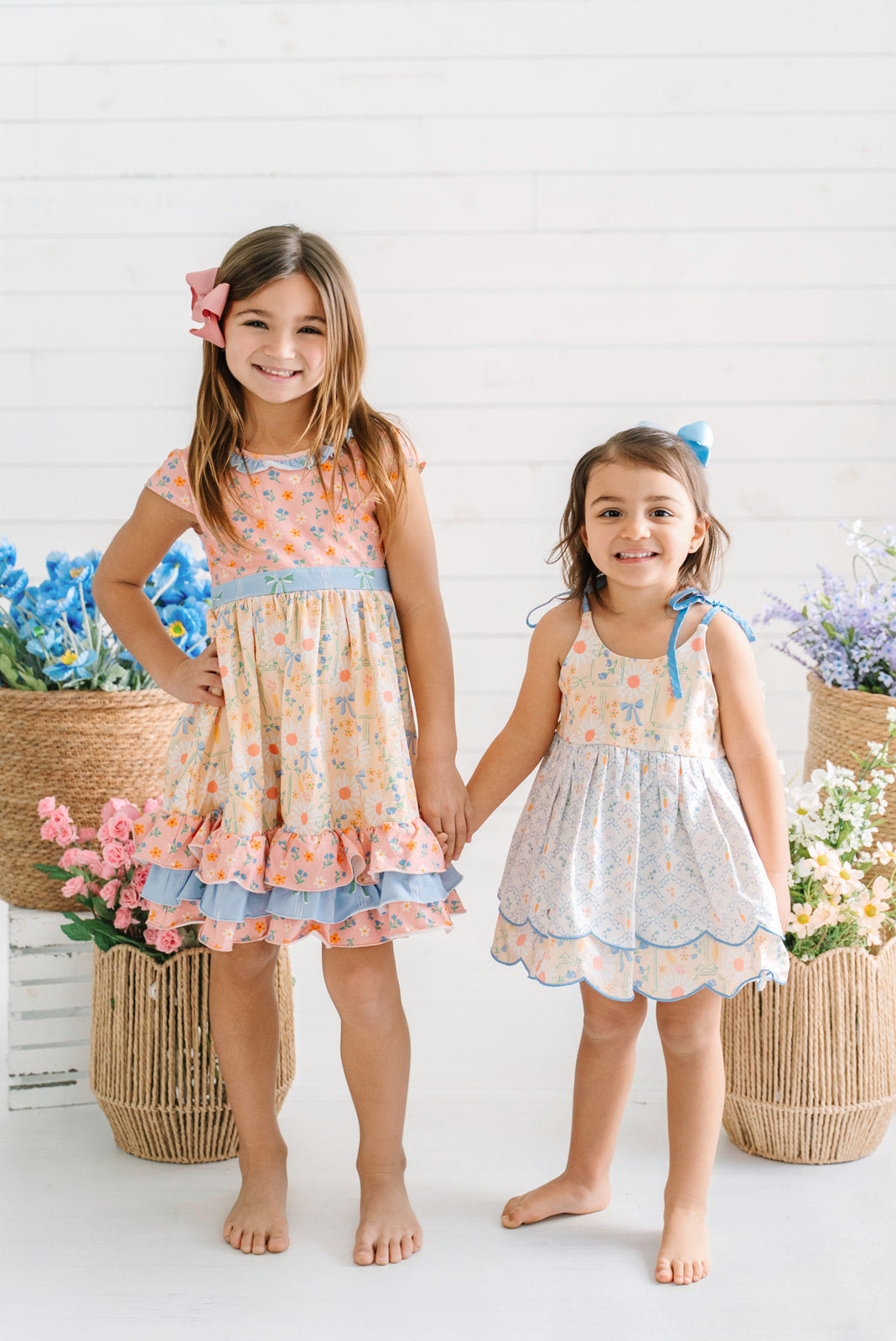 Blue Skies & Buttercups Ruffle Dress