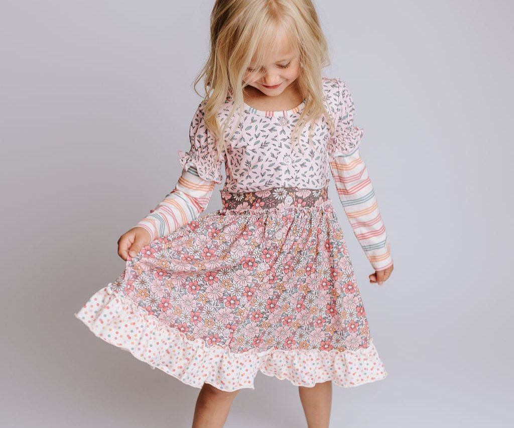 Twilight Blossom Ruffle Dress