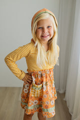 Floral Symphony Hoodie Dress