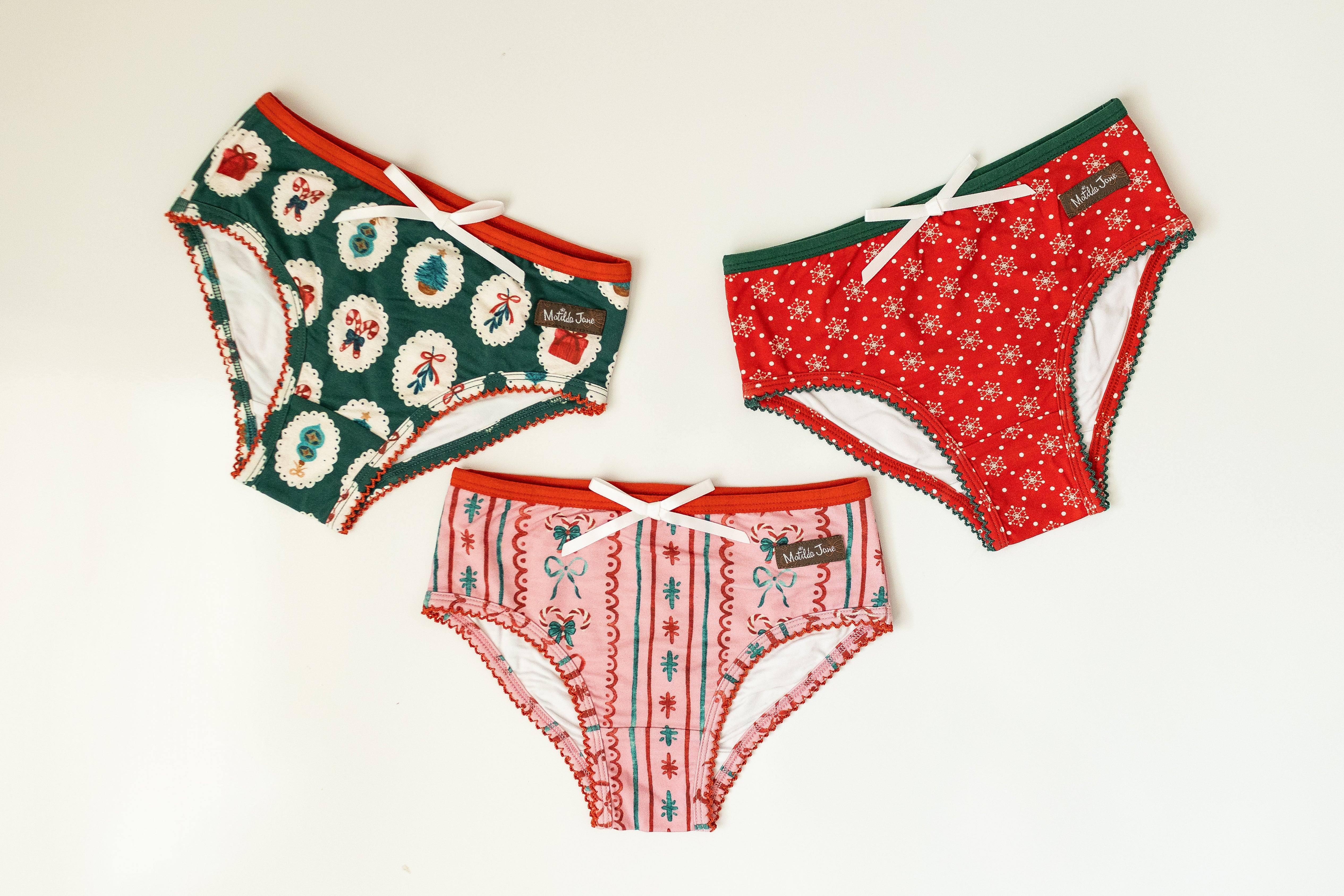 Girls Bikini Brief Underwear | Mistletoe Magic (Set of 3) (PRE-ORDER)