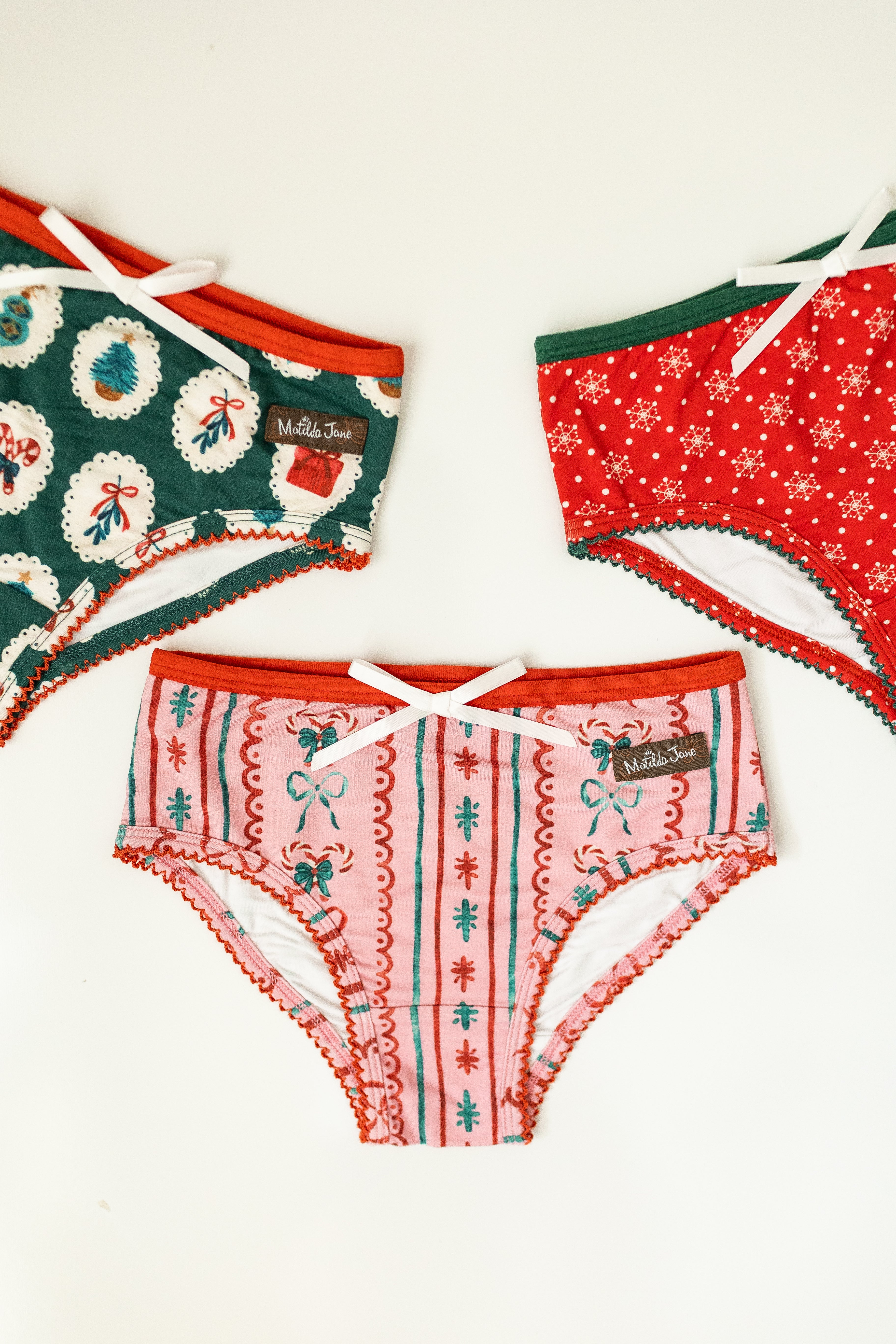 Girls Bikini Brief Underwear | Mistletoe Magic (Set of 3) (PRE-ORDER)