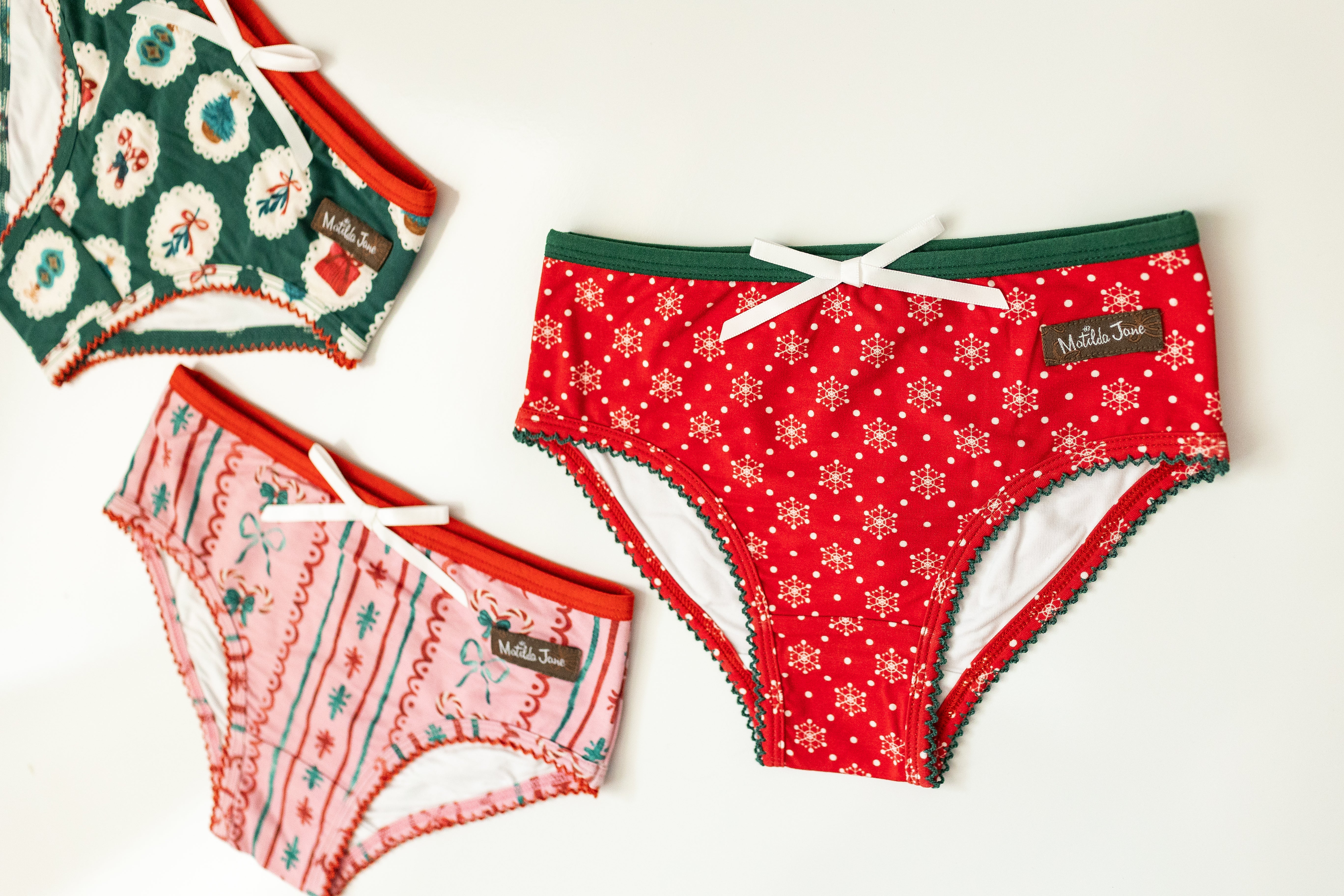 Girls Bikini Brief Underwear | Mistletoe Magic (Set of 3) (PRE-ORDER)