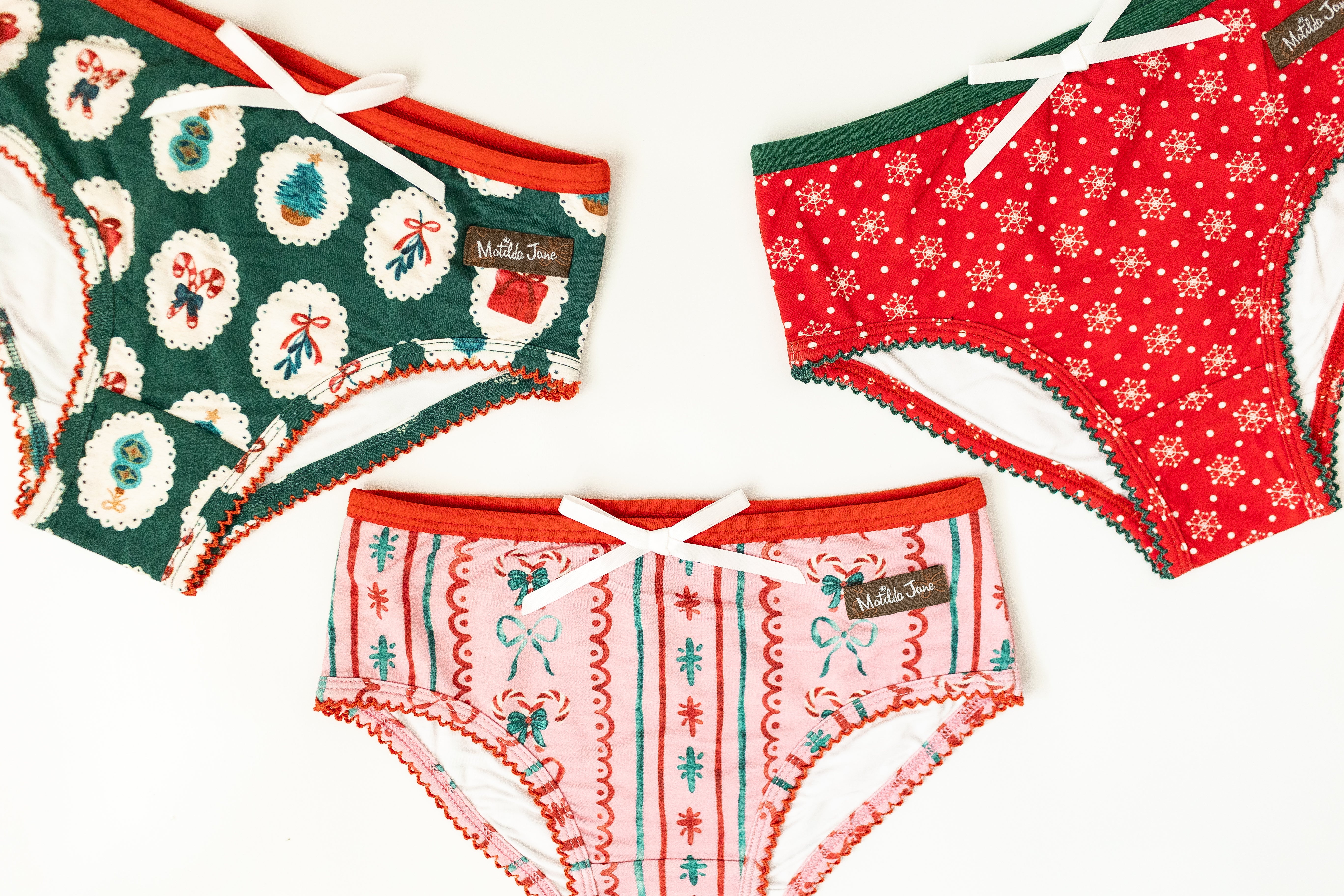 Girls Bikini Brief Underwear | Mistletoe Magic (Set of 3) (PRE-ORDER)