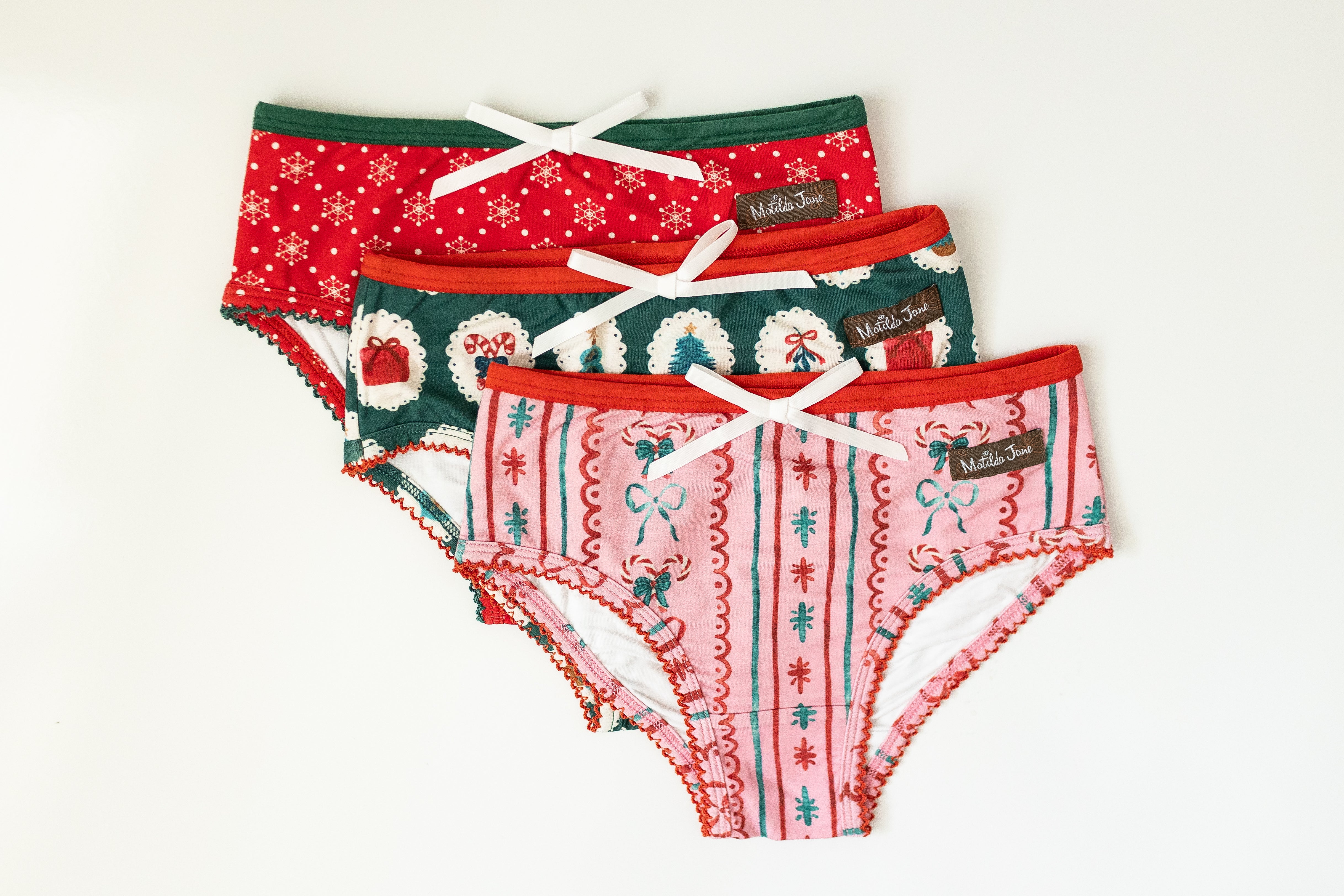 Girls Bikini Brief Underwear | Mistletoe Magic (Set of 3) (PRE-ORDER)