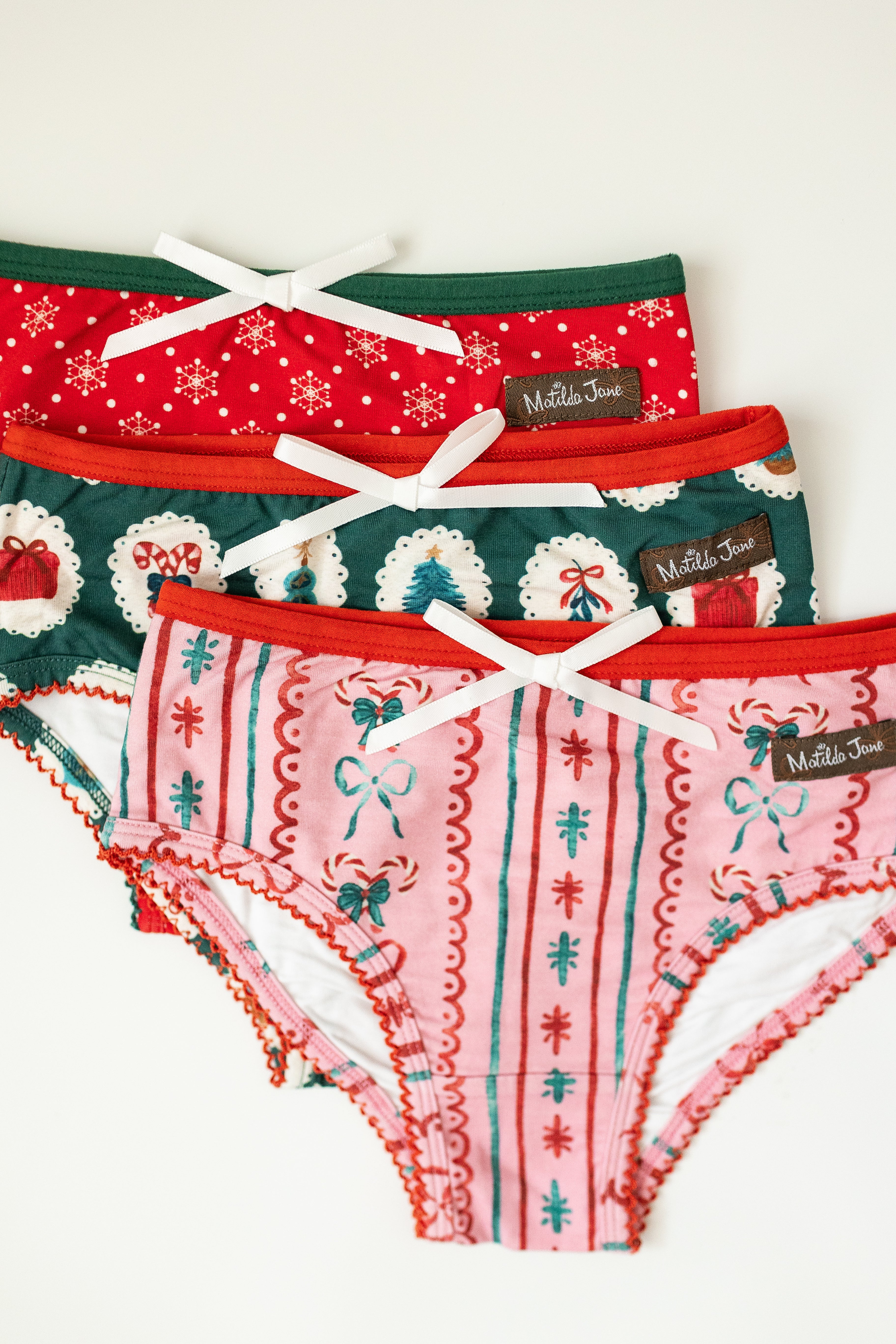 Girls Bikini Brief Underwear | Mistletoe Magic (Set of 3) (PRE-ORDER)